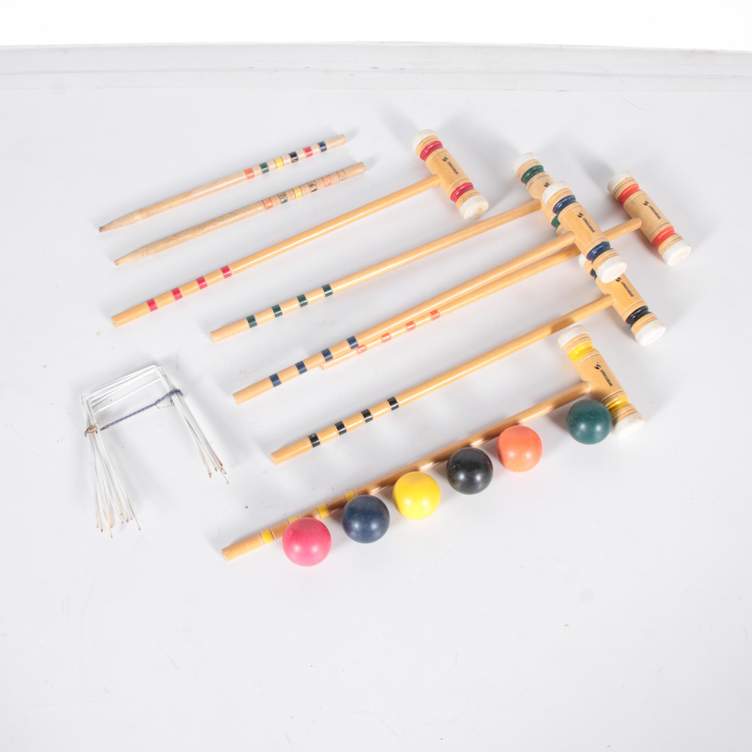 Vintage SportCraft Wooden Croquet Set