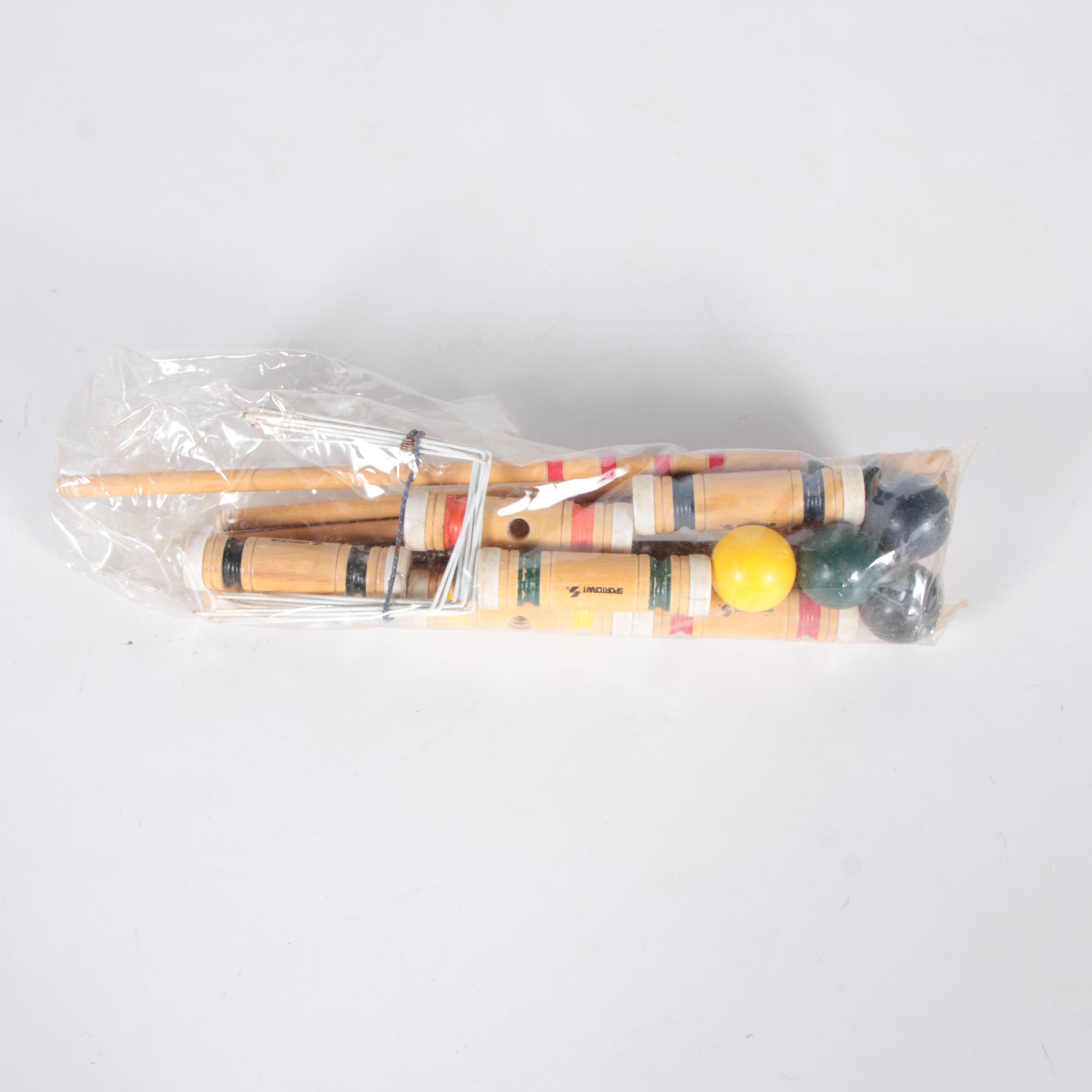 Vintage SportCraft Wooden Croquet Set