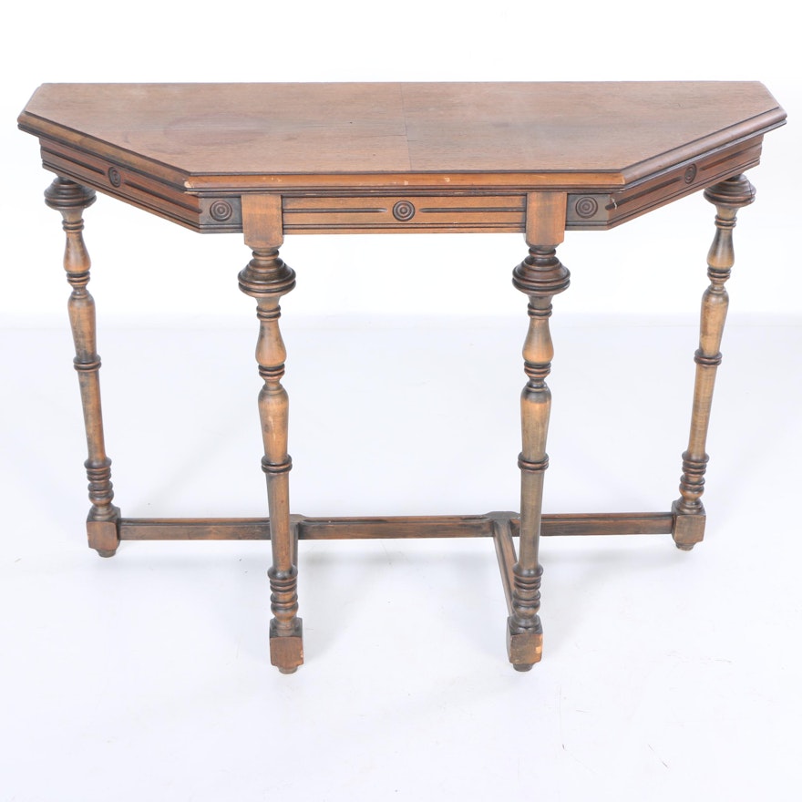 Jacobean Style Walnut Veneered Side Table Circa 1920