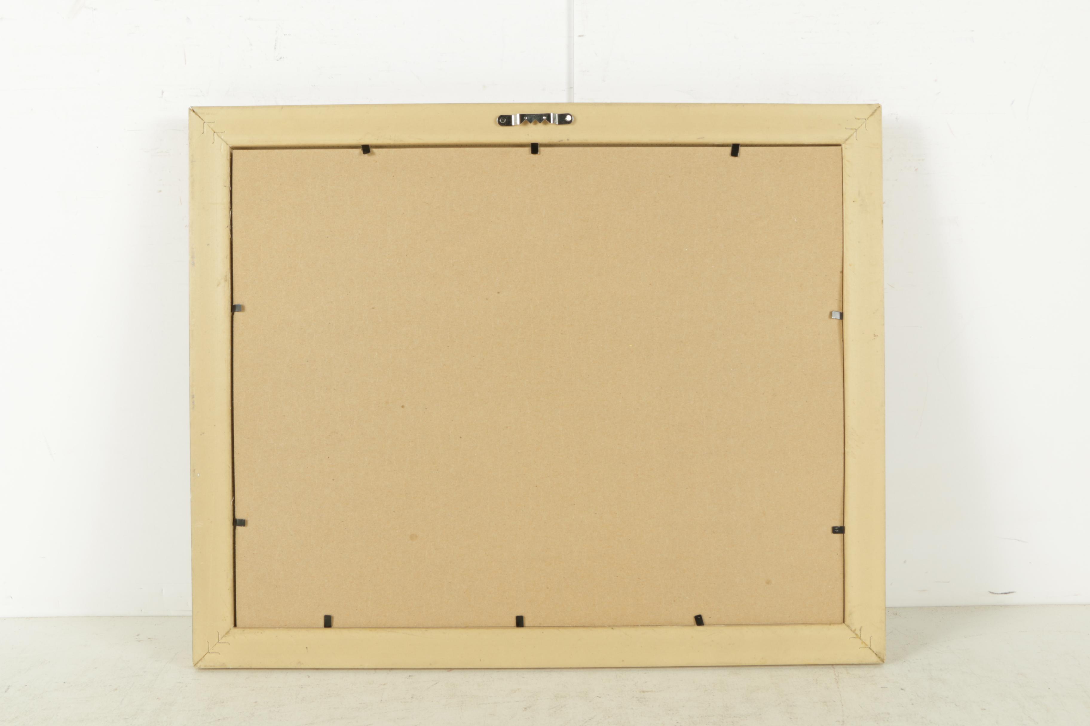 Winston Churchill Memorabilia In Wooden Frame