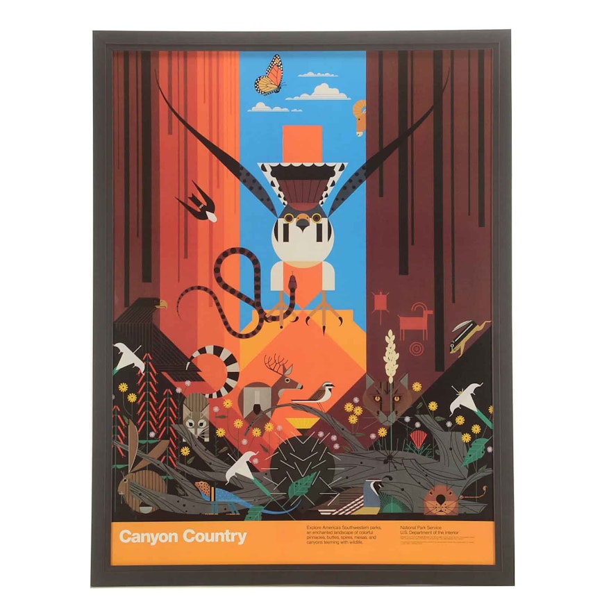Charley Harper Offset Lithograph Poster "Canyon Country"