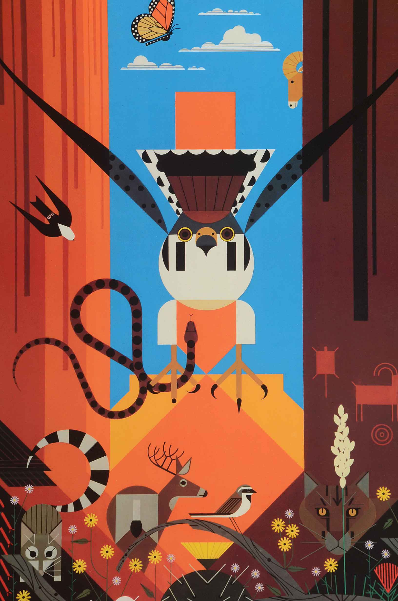 Charley Harper Offset Lithograph Poster "Canyon Country"