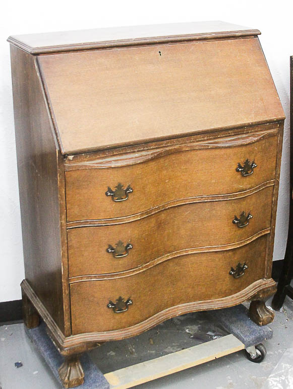 Vintage Chippendale Style Mahogany Fall-Front Desk