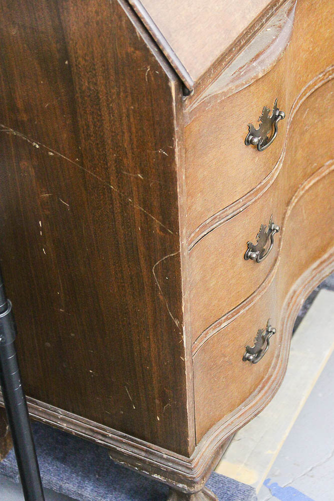 Vintage Chippendale Style Mahogany Fall-Front Desk