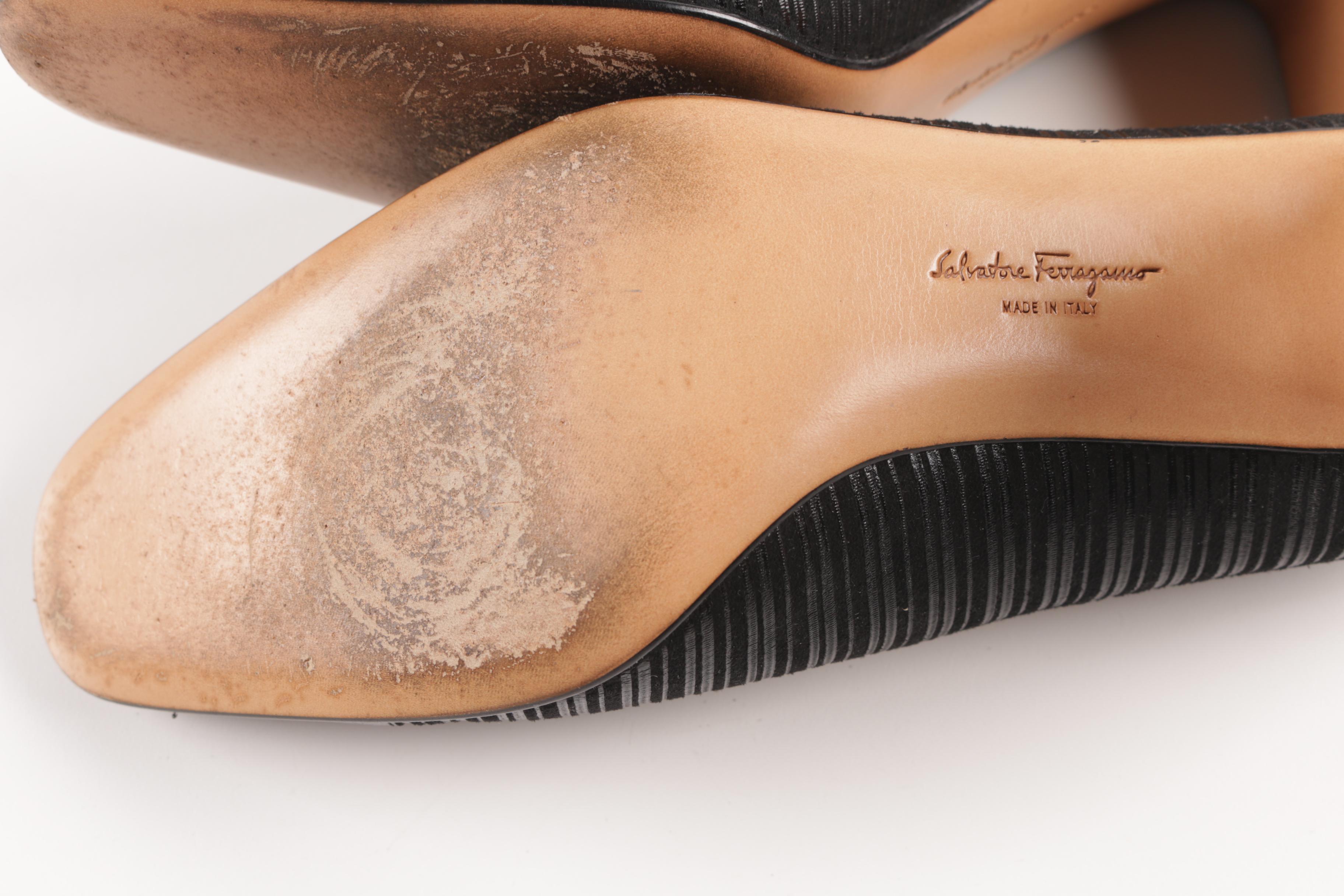 Vintage Salvatore Ferragamo Matching Handbag and High Heel Pumps