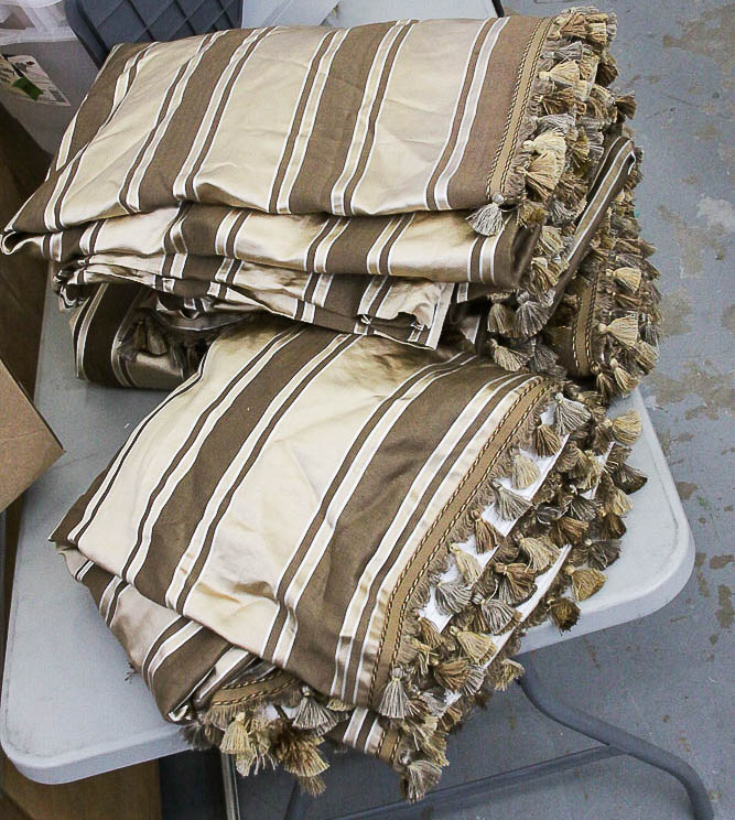 Custom Striped Silk Curtains