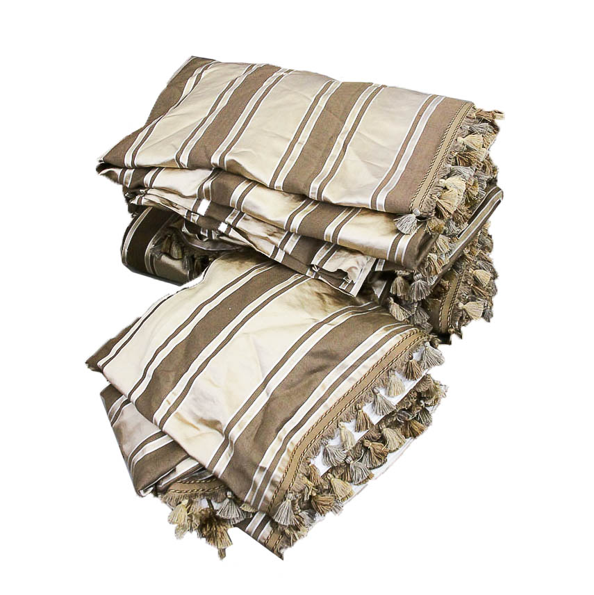 Custom Striped Silk Curtains