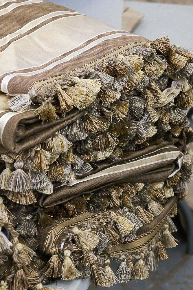 Custom Striped Silk Curtains