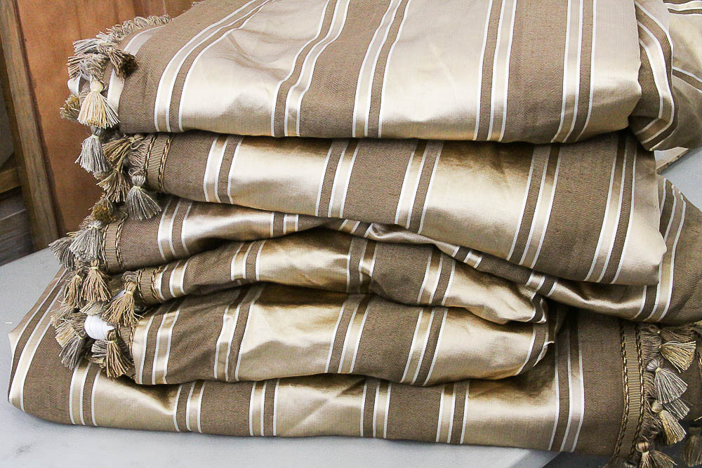 Custom Striped Silk Curtains