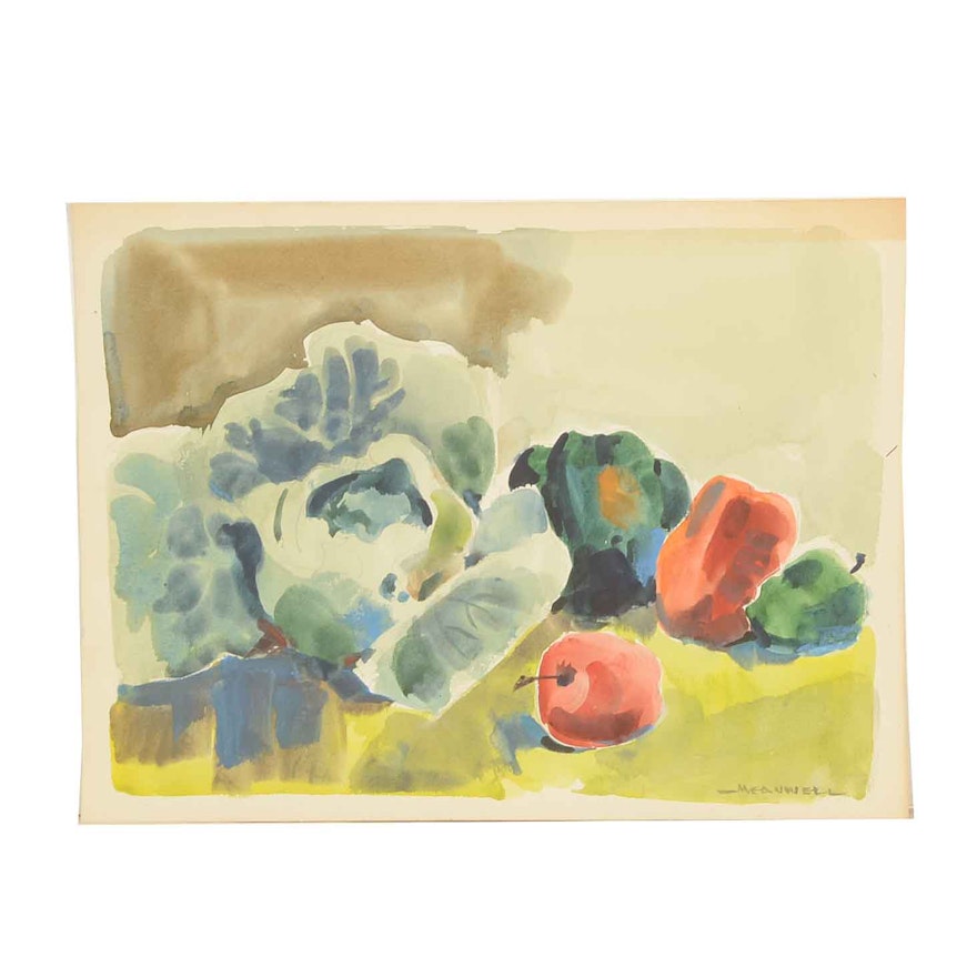 Jack Meanwell Still Life Watercolor Painting on Paper