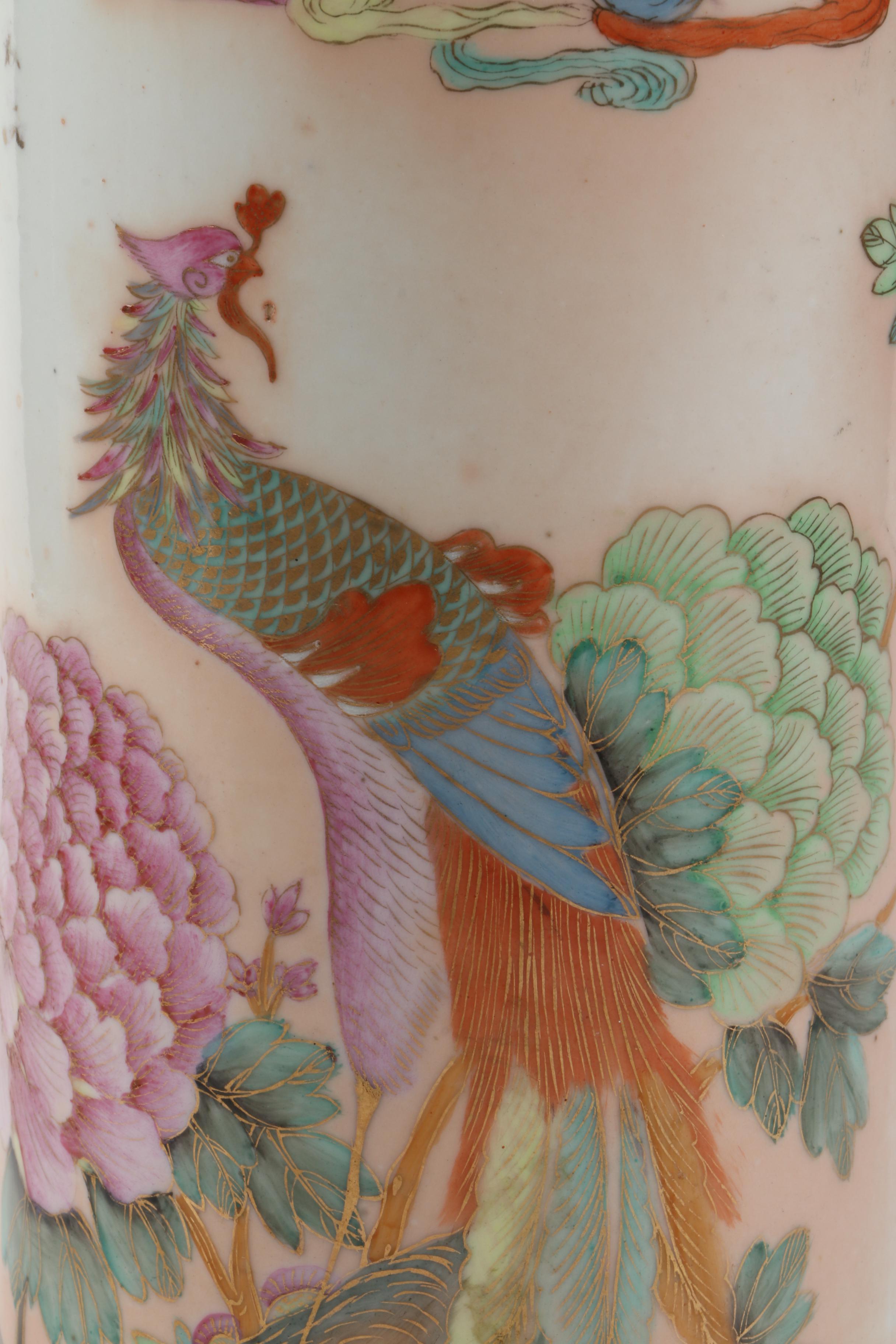 Asian Inspired Hand Painted Vase