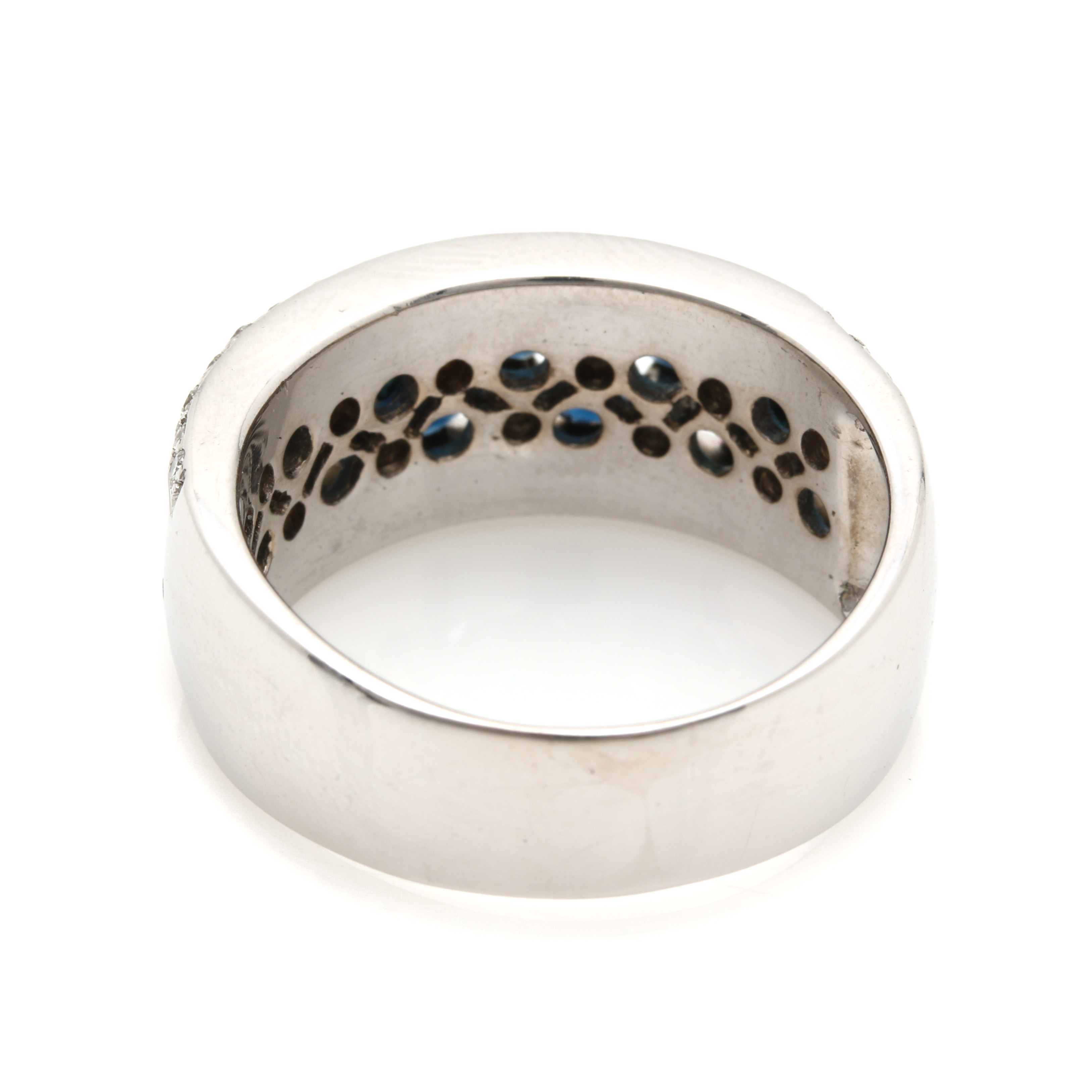 LeVian 18K White Gold Sapphire and Diamond Ring