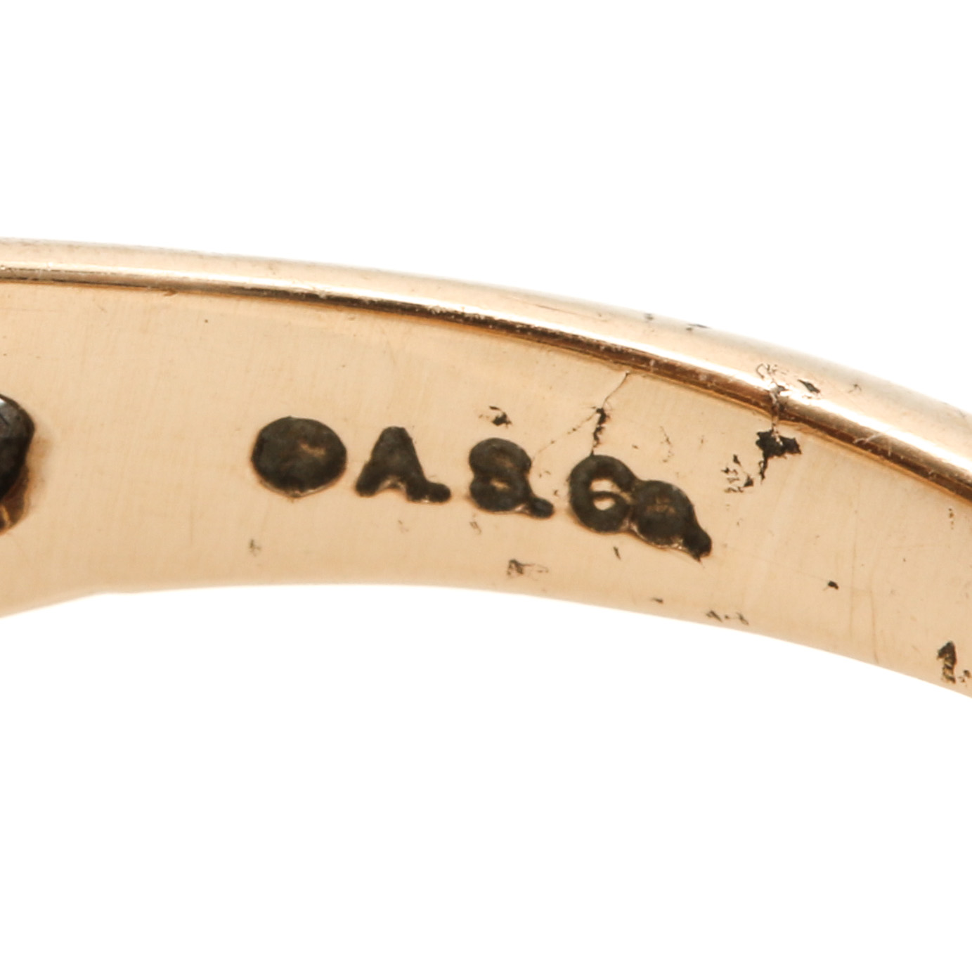 14K Yellow Gold Garnet and Diamond Ring