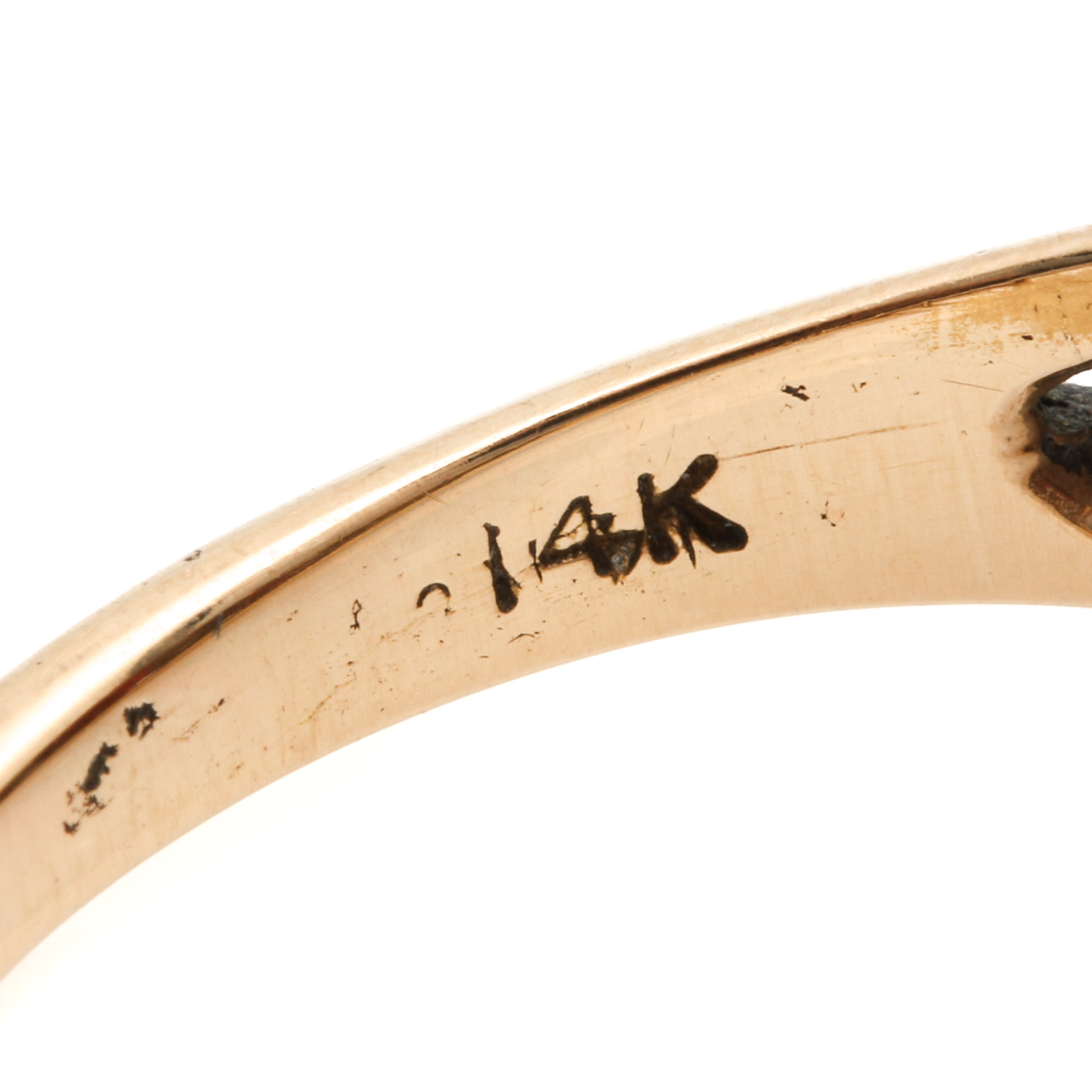 14K Yellow Gold Garnet and Diamond Ring