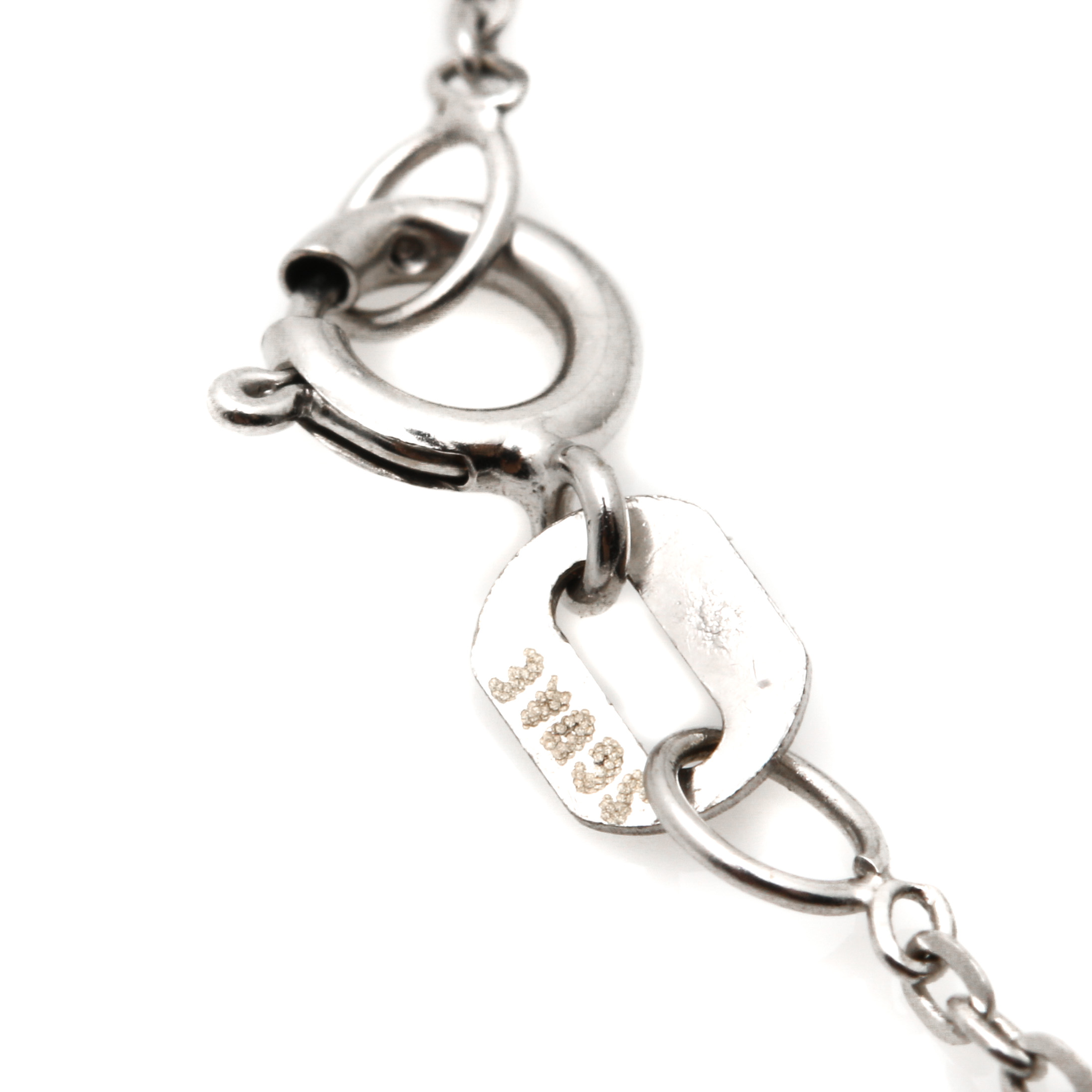 18K White Gold Diamond and Pink Sapphire Heart Necklace