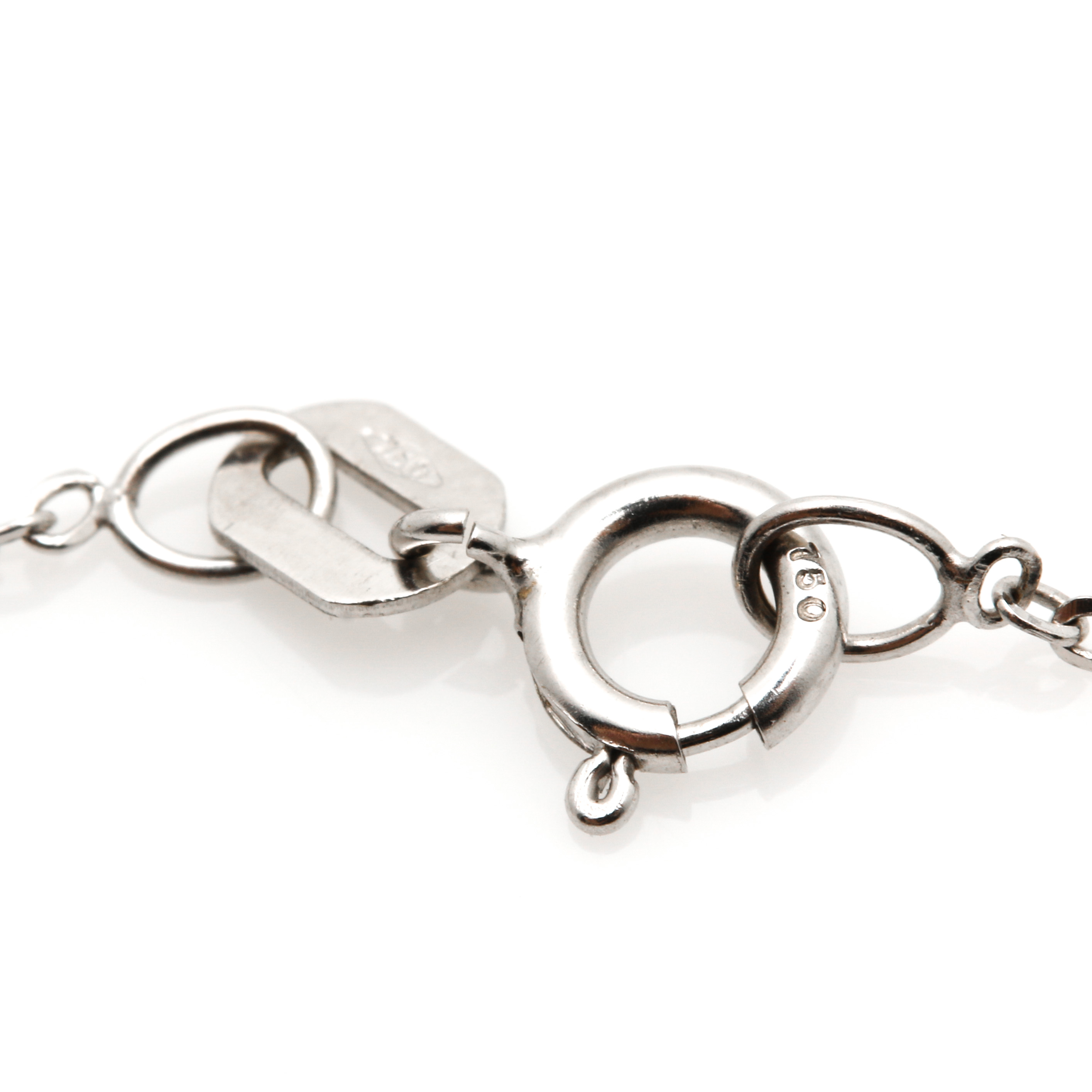 18K White Gold Diamond and Pink Sapphire Heart Necklace