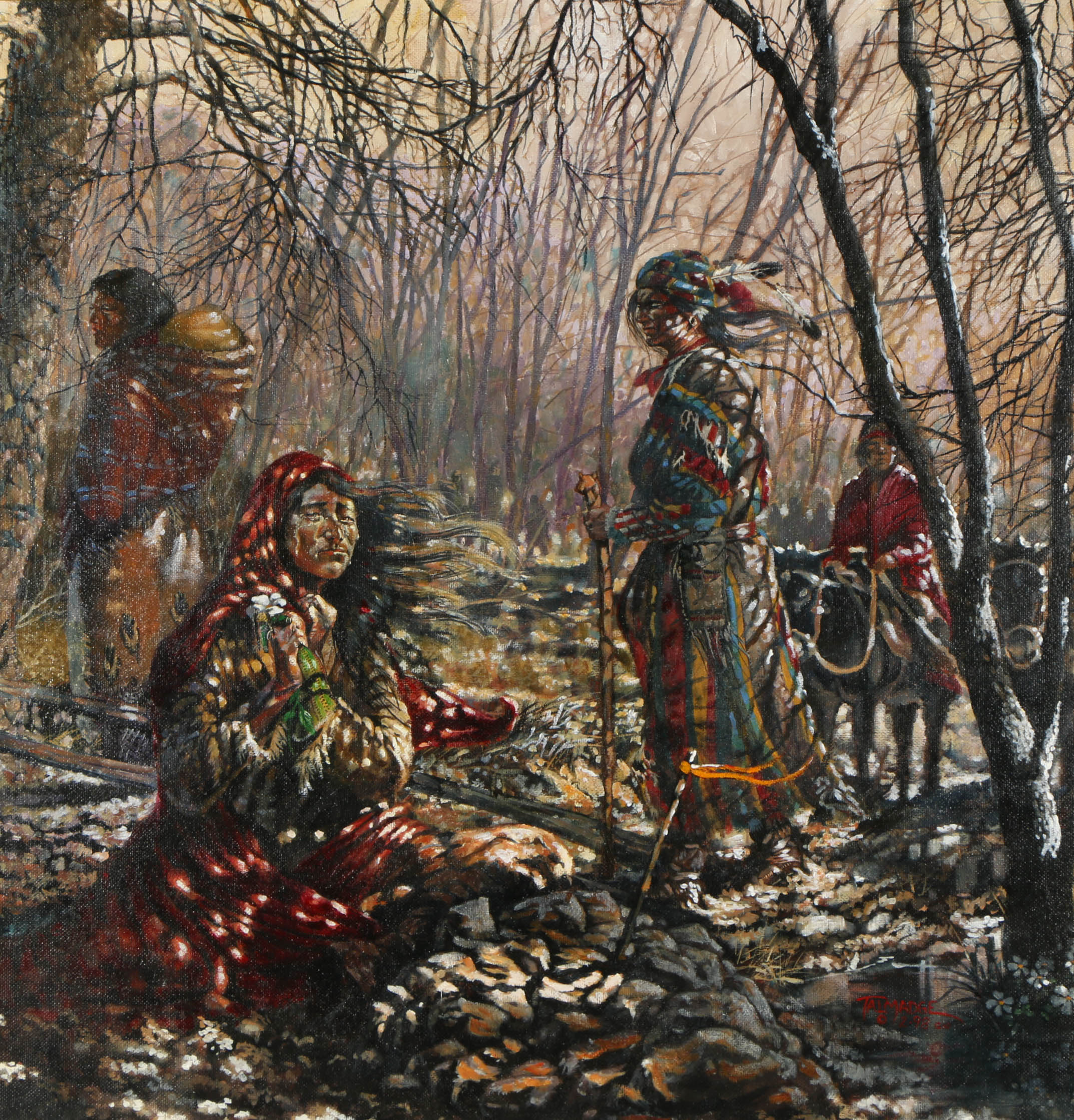 Talmadge Davis Oil Painting on Board "Mother's Tears"