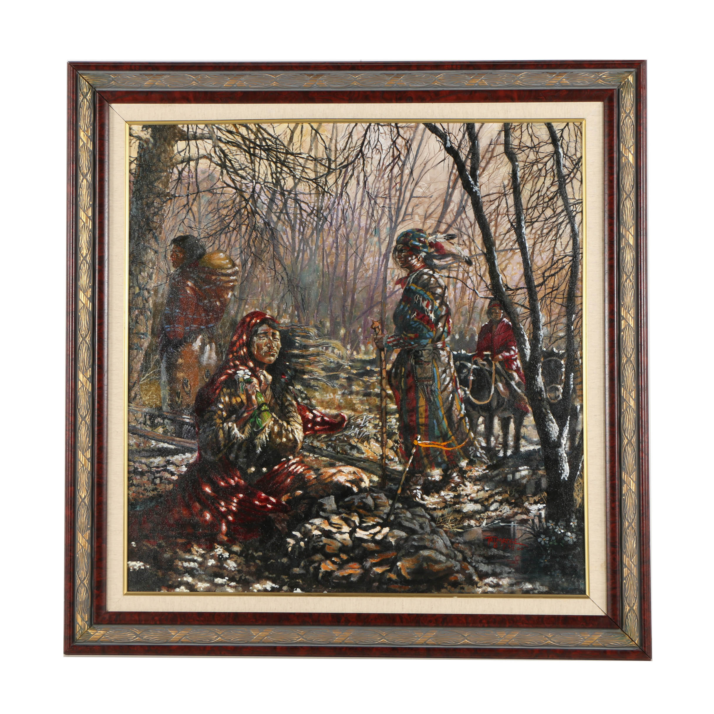 Talmadge Davis Oil Painting on Board "Mother's Tears"