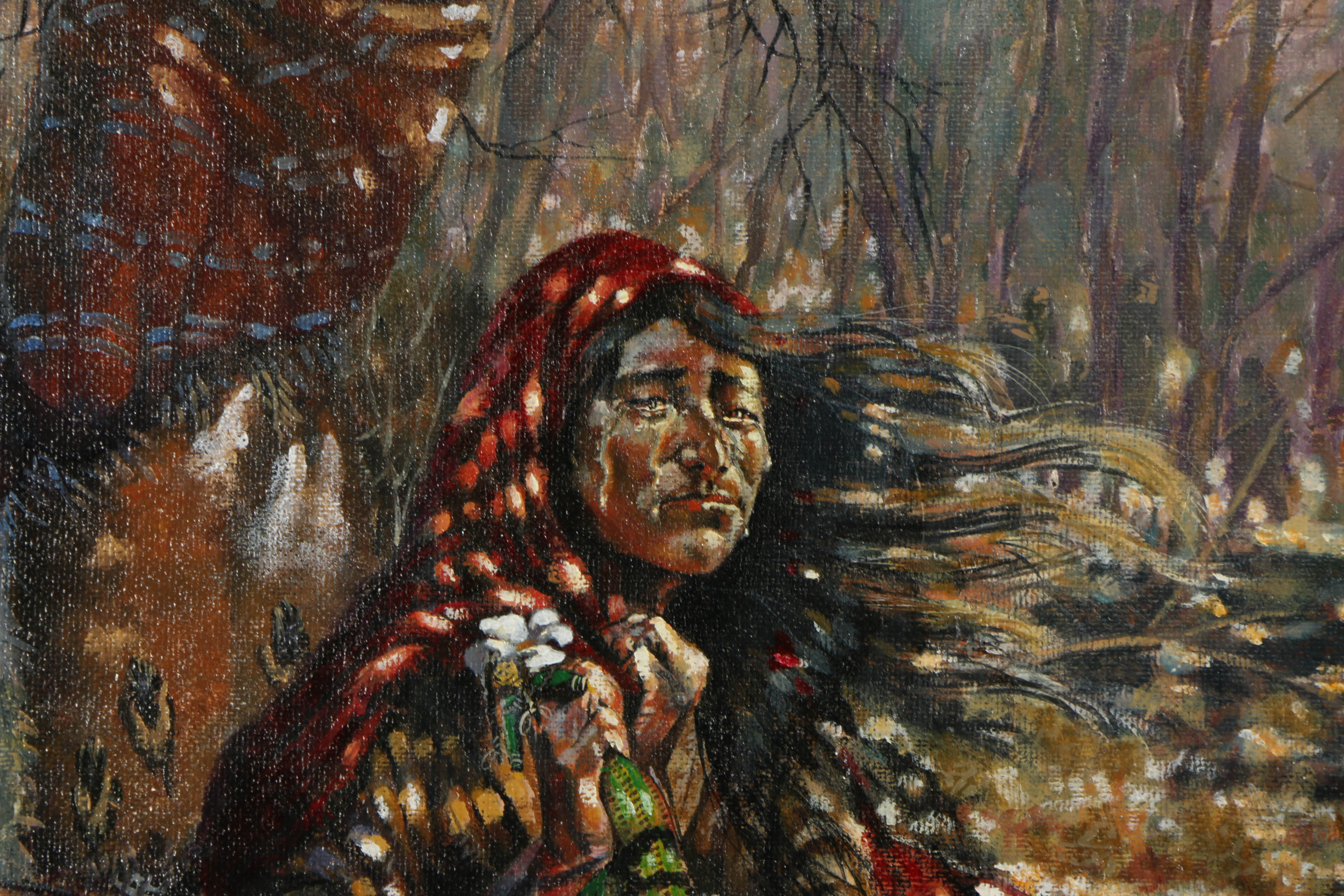Talmadge Davis Oil Painting on Board "Mother's Tears"