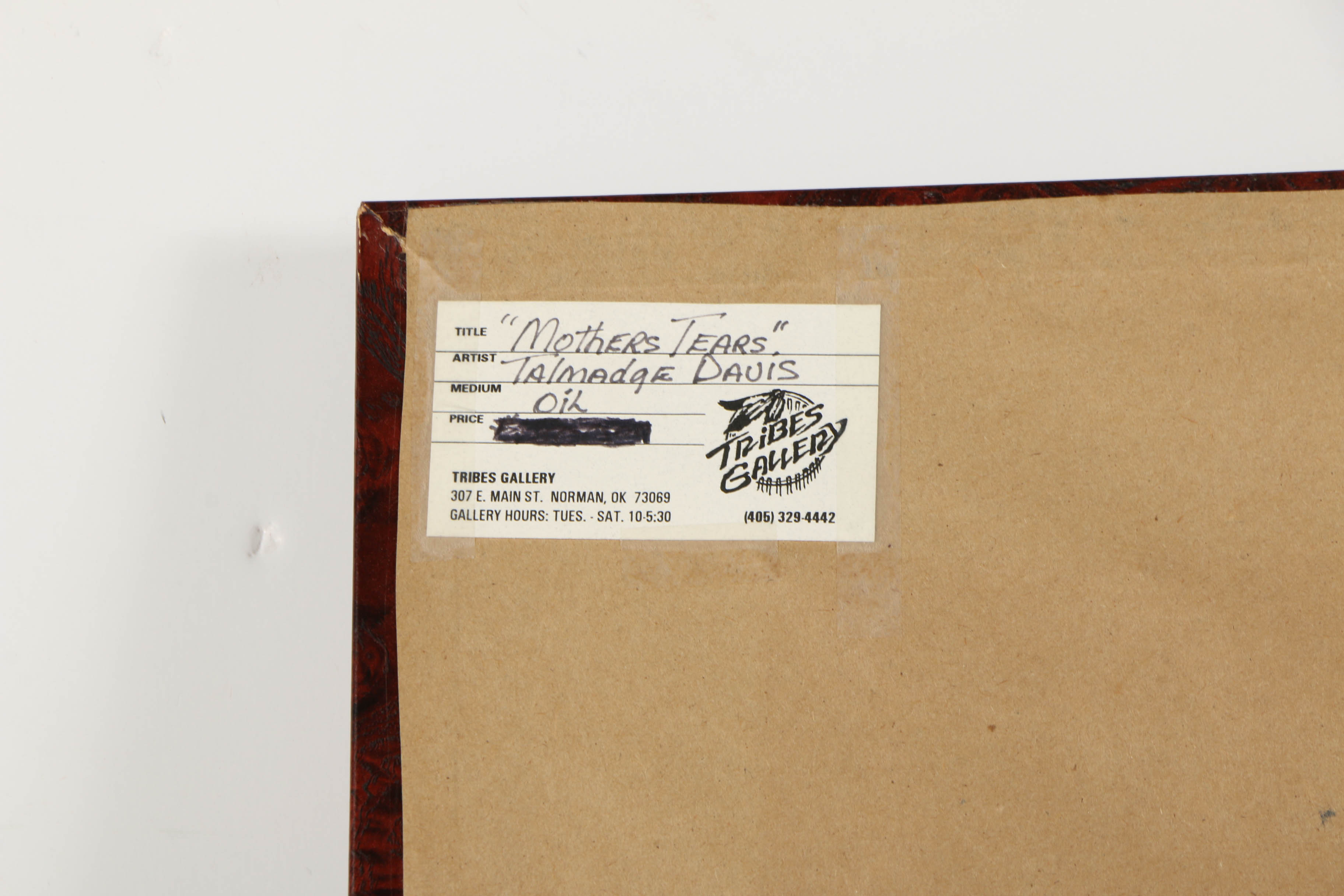 Talmadge Davis Oil Painting on Board "Mother's Tears"