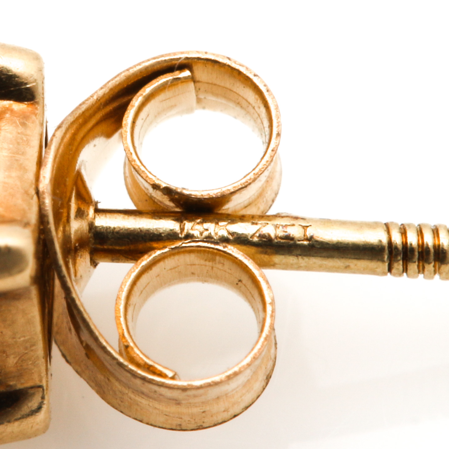 14K Yellow Gold Diamond Stud Earrings