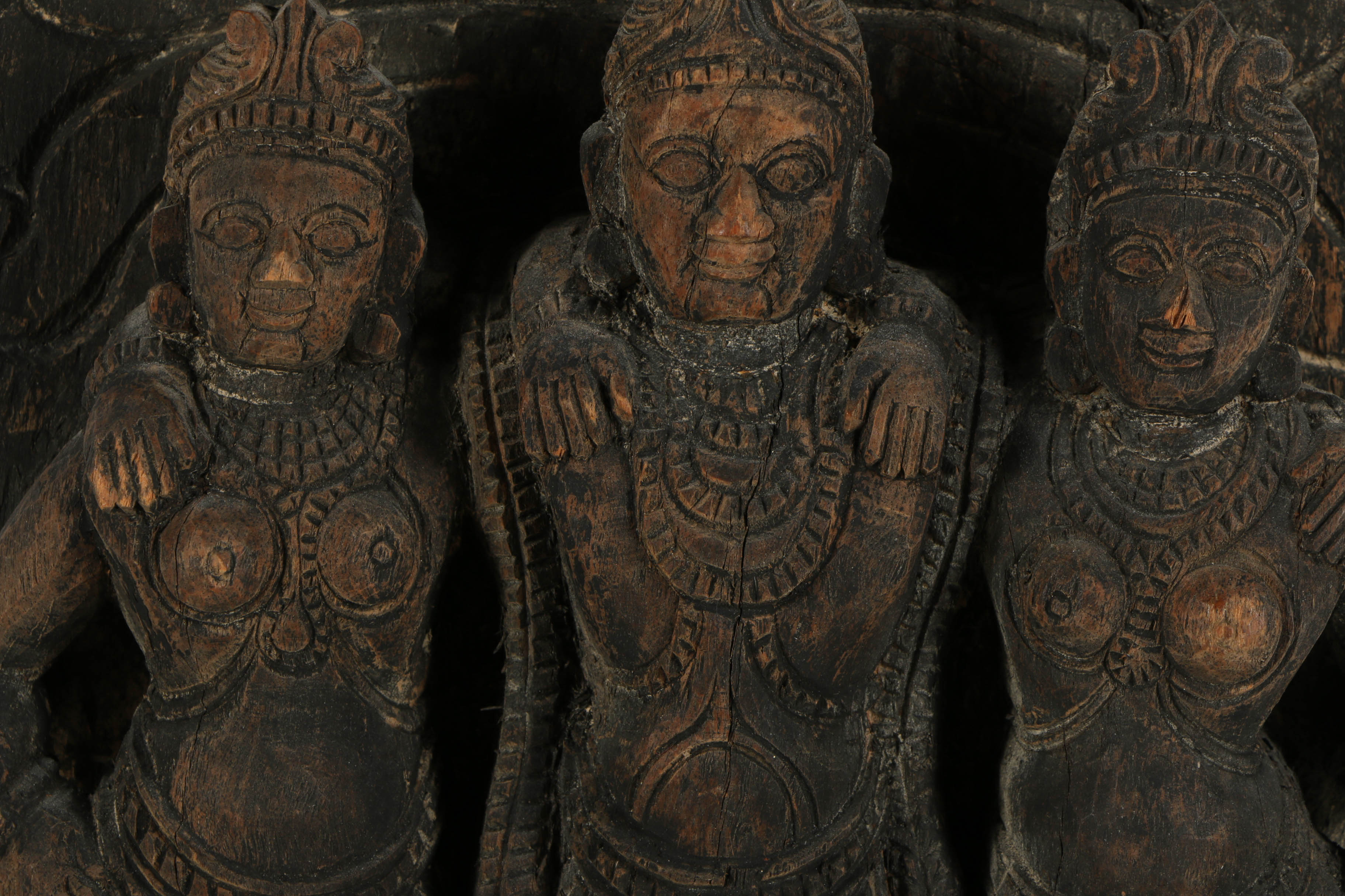 South Indian Hindu Wooden Relief Carvings