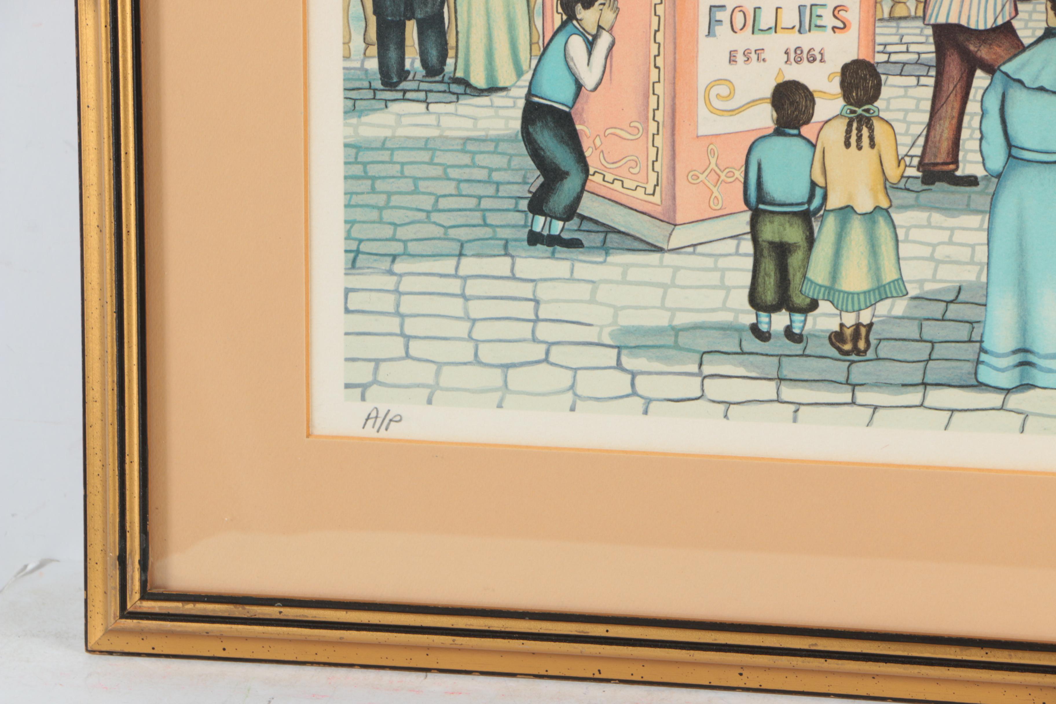 Ari Gradus Artist's Proof Color Lithograph "Puppet Show"