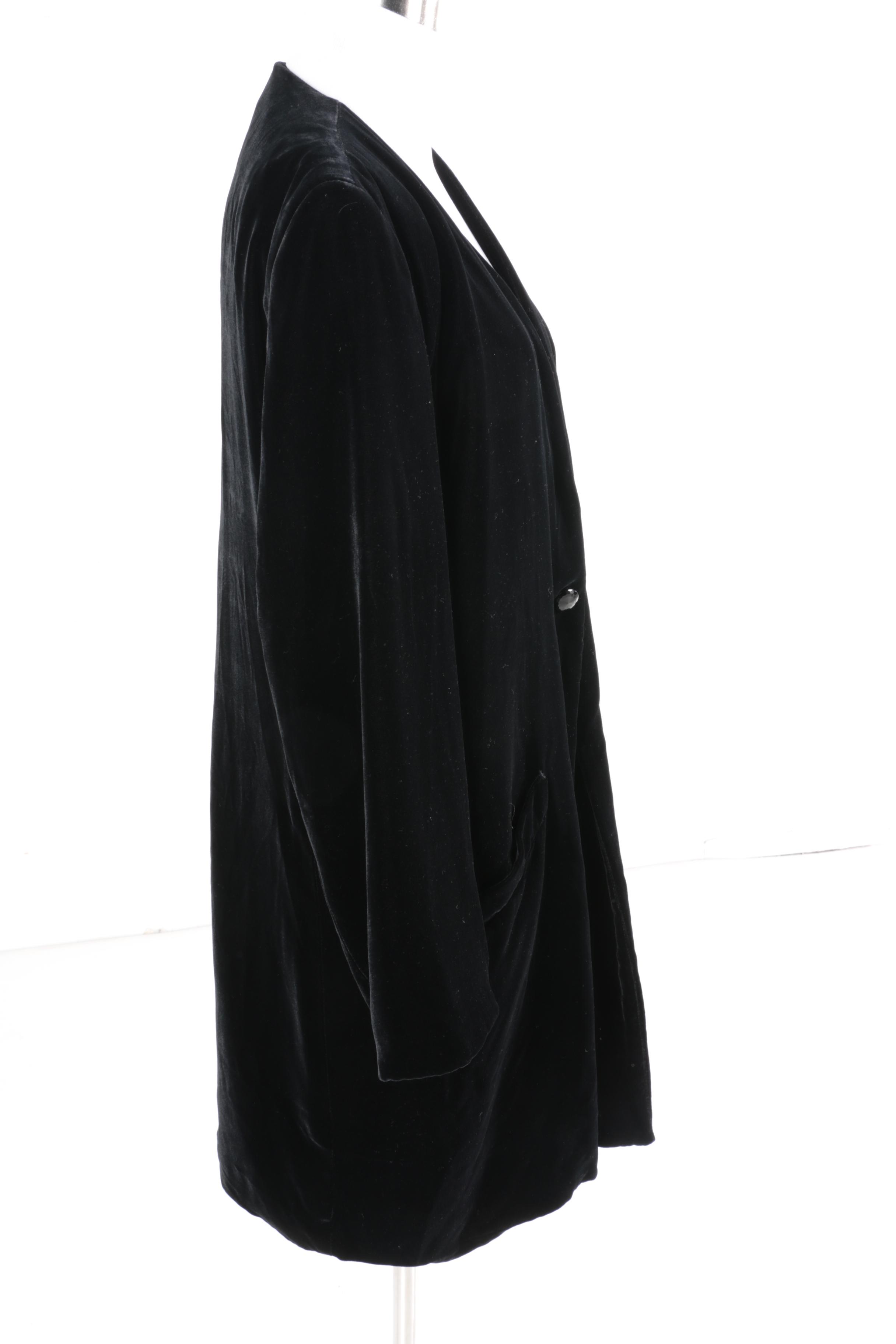 Circa 1980s Christian Dior Separates Black Velvet Jacket