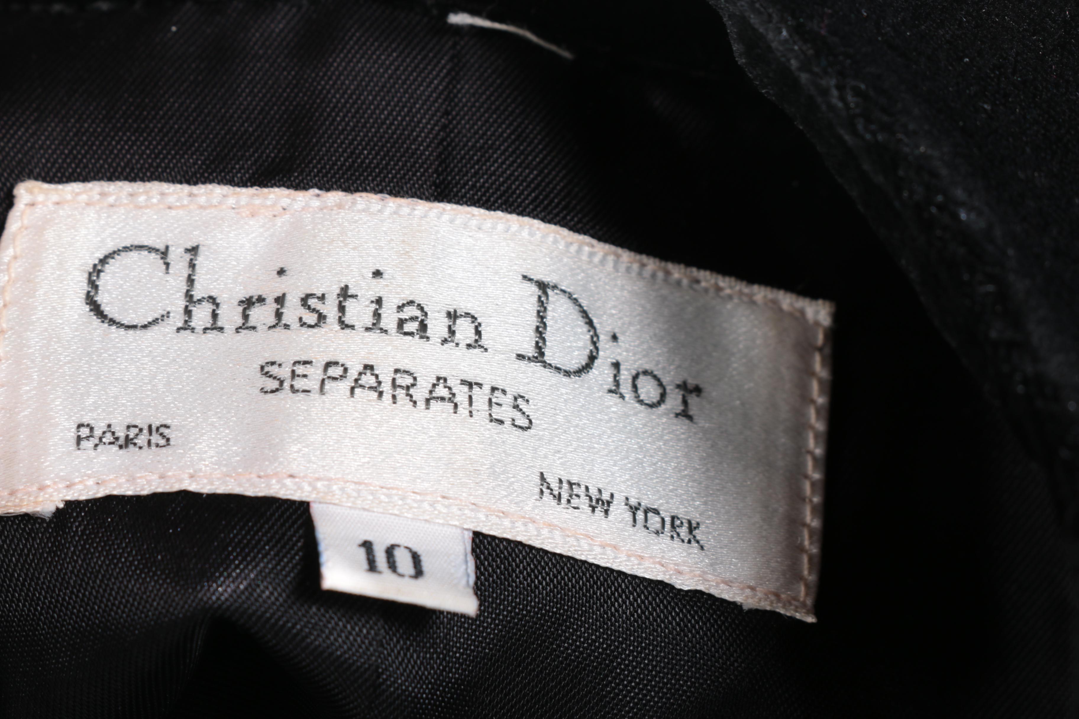 Circa 1980s Christian Dior Separates Black Velvet Jacket