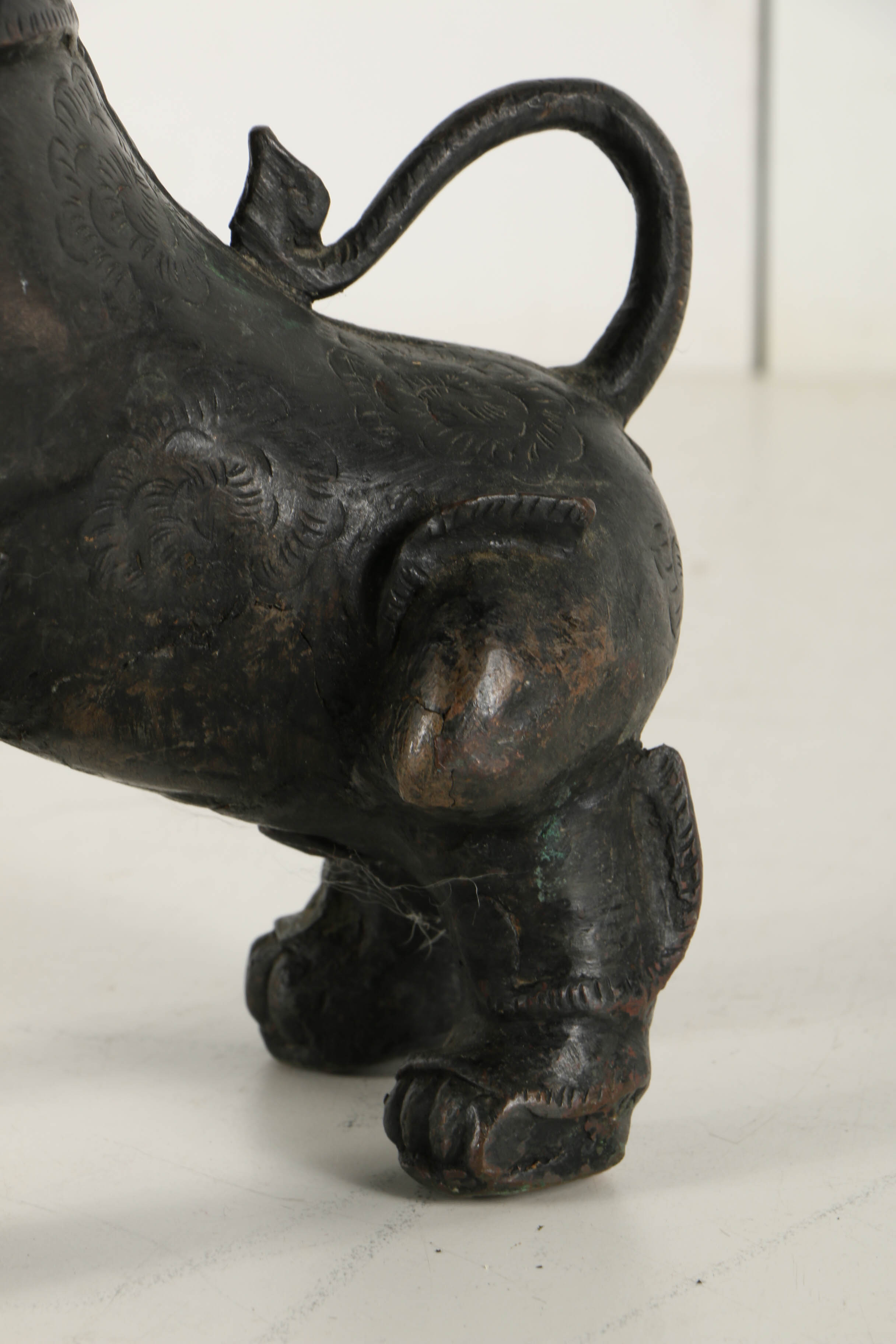 Vintage East Asian Leaded Copper Imperial Guardian Lion Sculptures