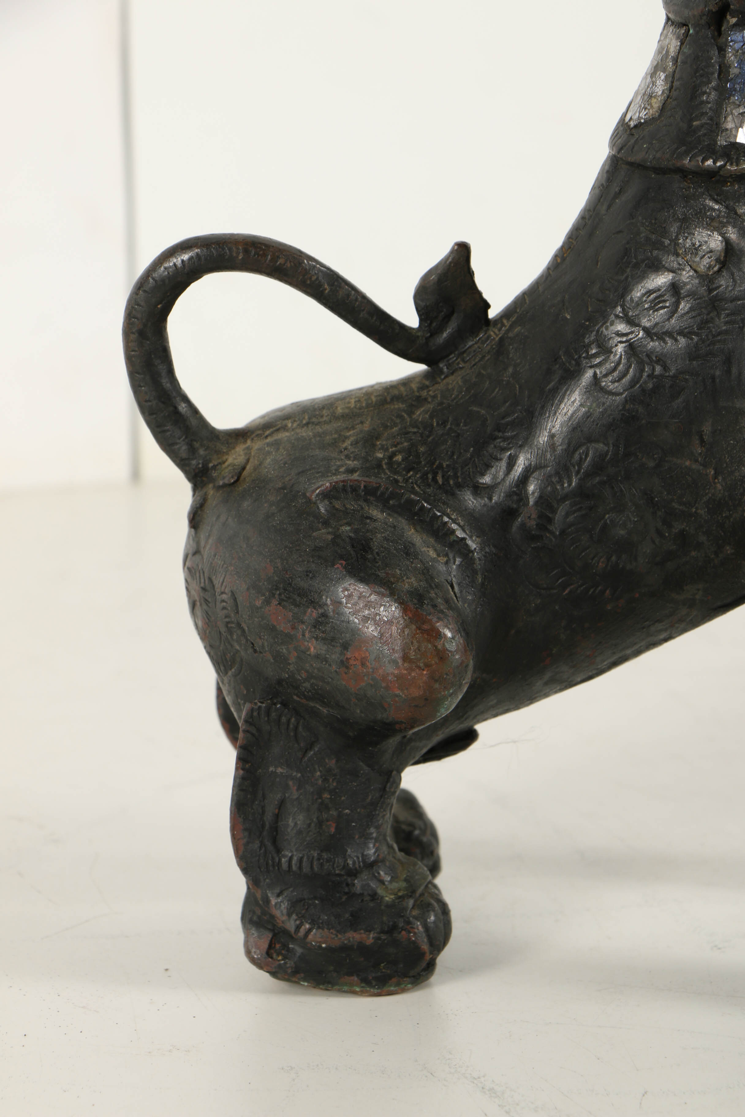 Vintage East Asian Leaded Copper Imperial Guardian Lion Sculptures