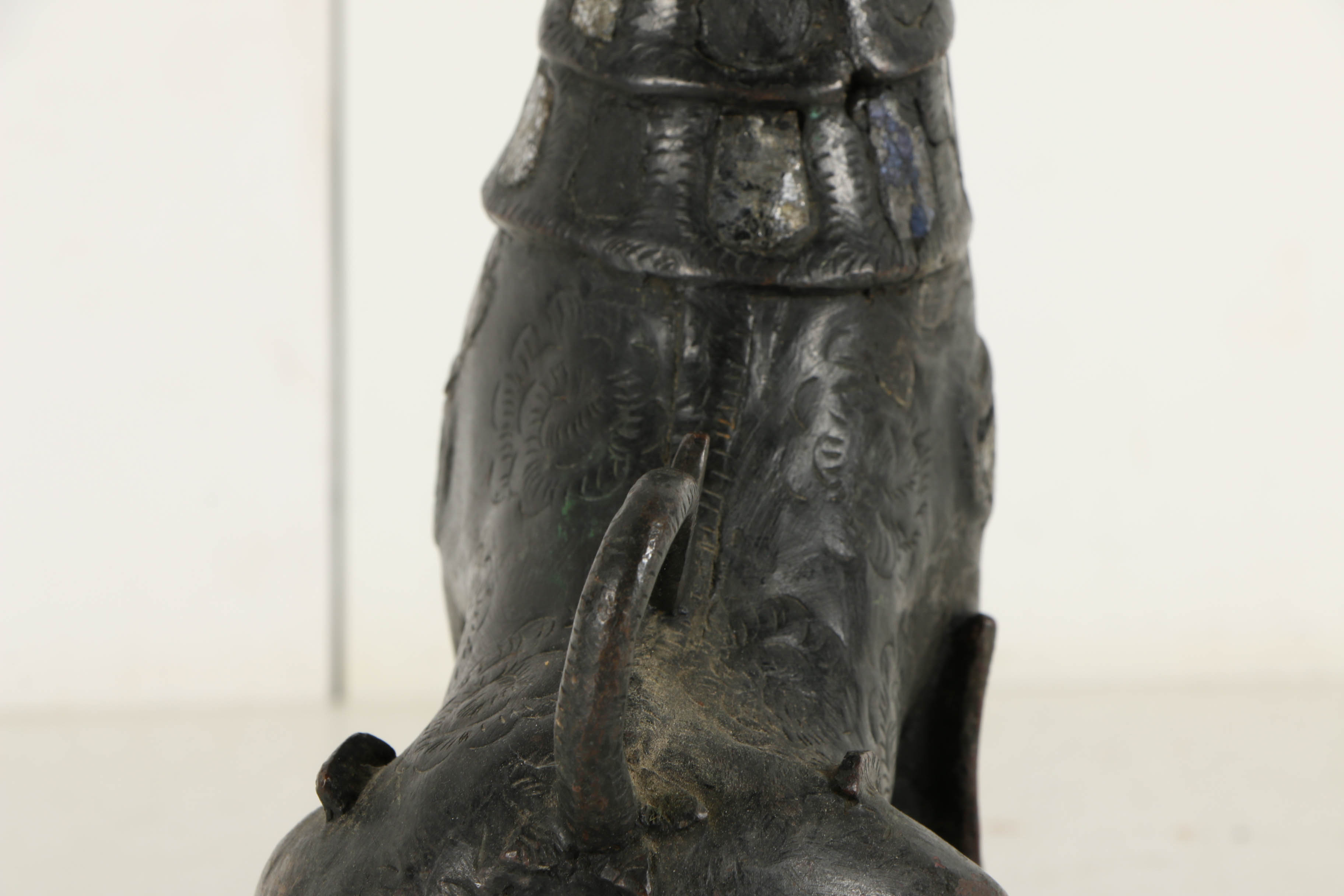 Vintage East Asian Leaded Copper Imperial Guardian Lion Sculptures