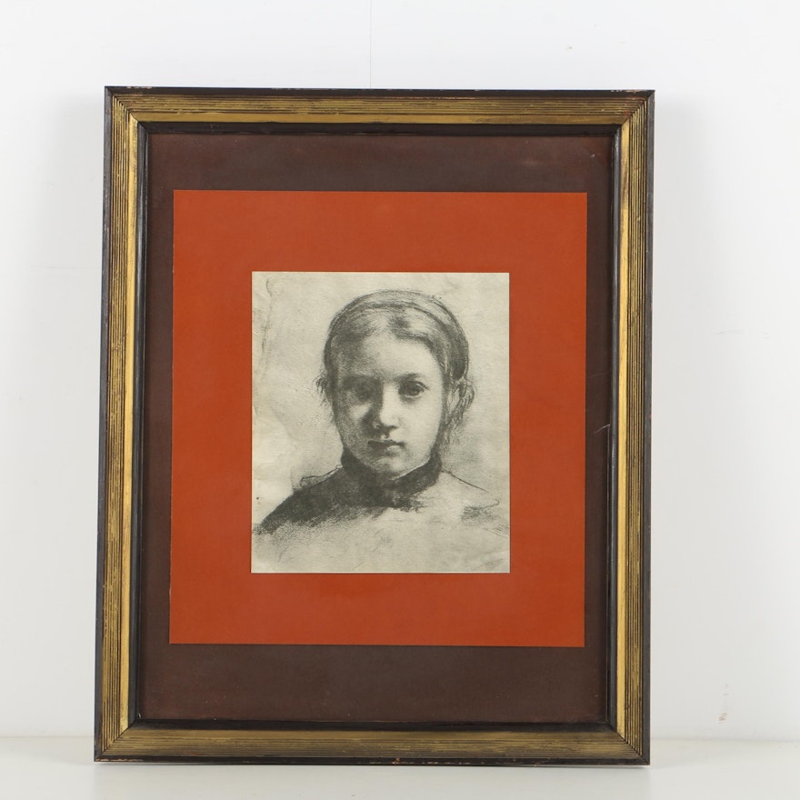Halftone Print on Paper After Edgar Degas's "Portrait of Giovanna Bellelli"