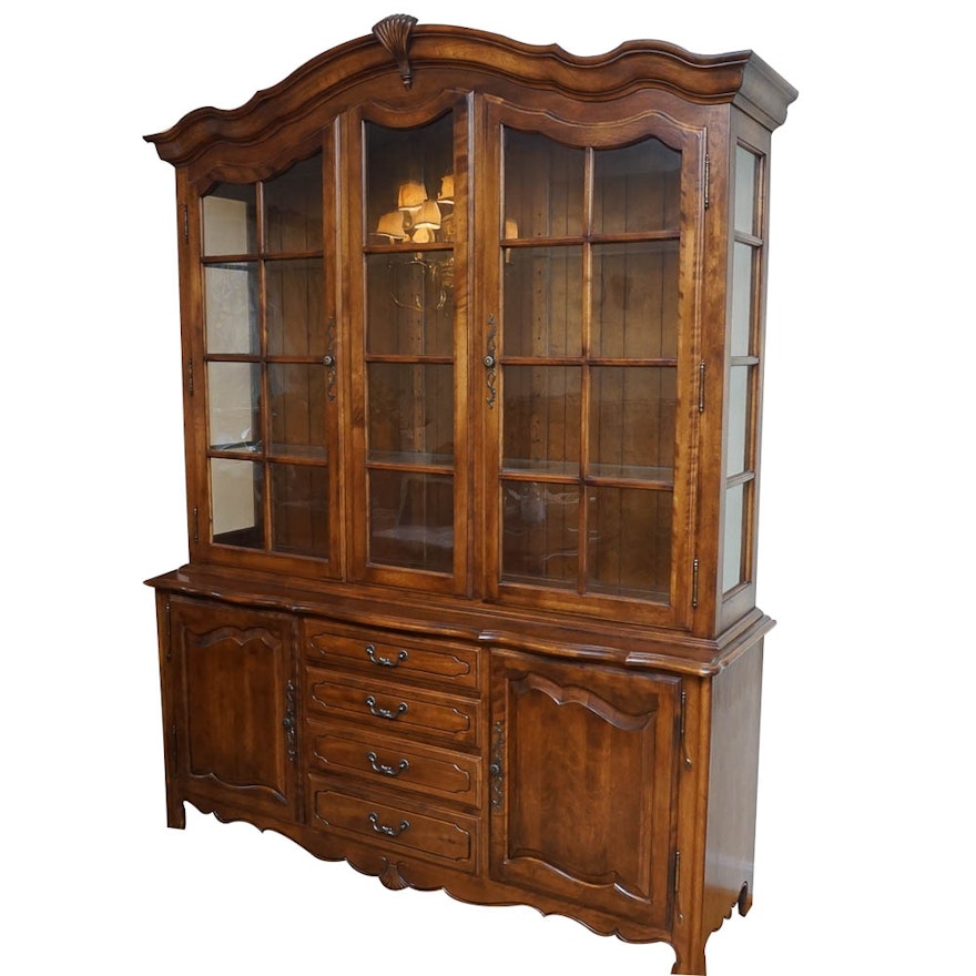 French Provincial Style China Cabinet by Ethan Allen