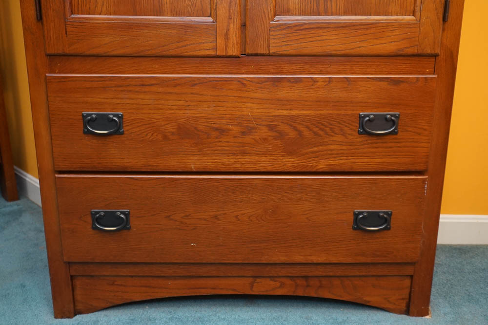 Mission Style Oak Wardrobe
