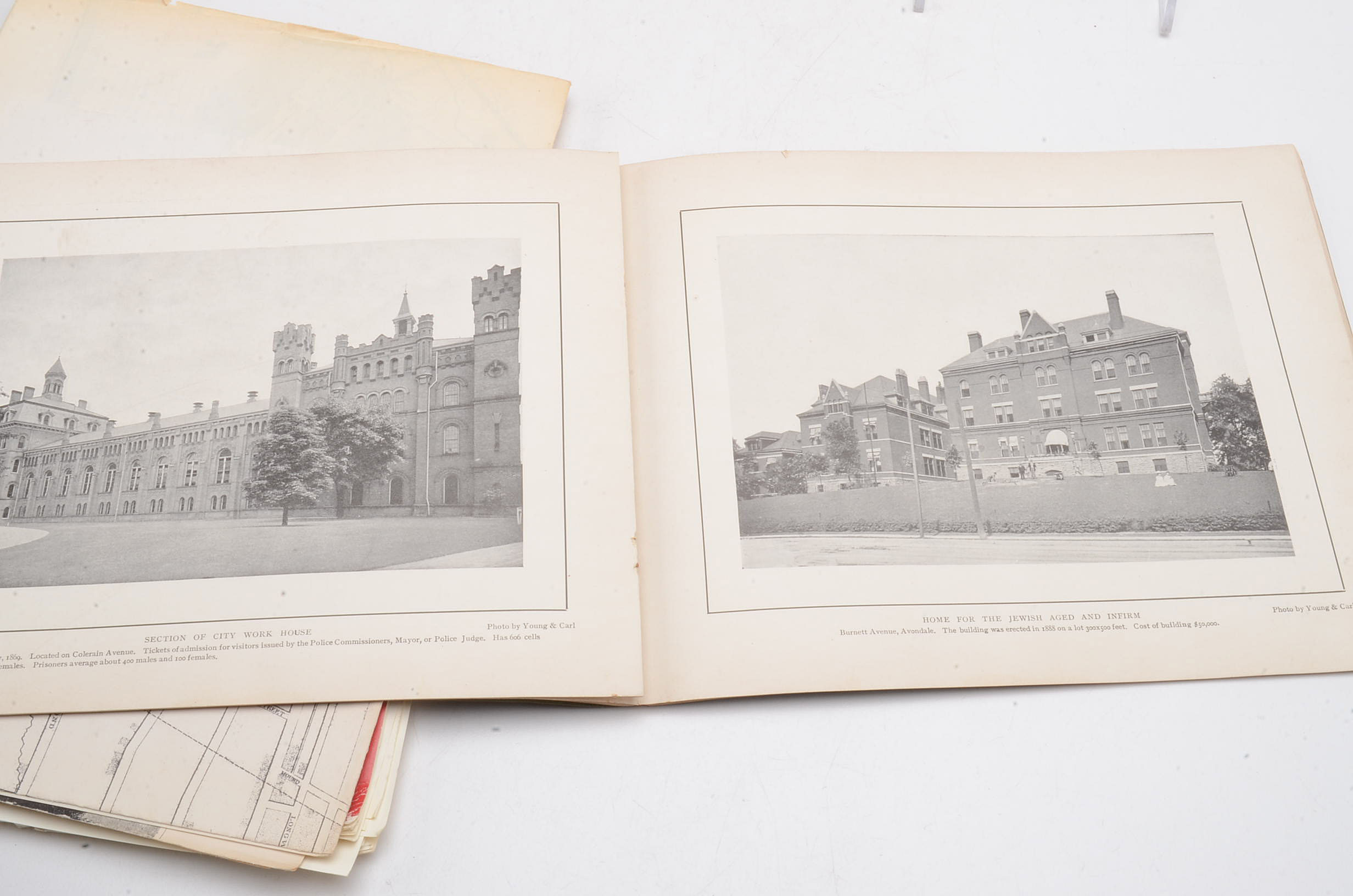 Vintage Pairing of Cincinnati Photo Books and Map