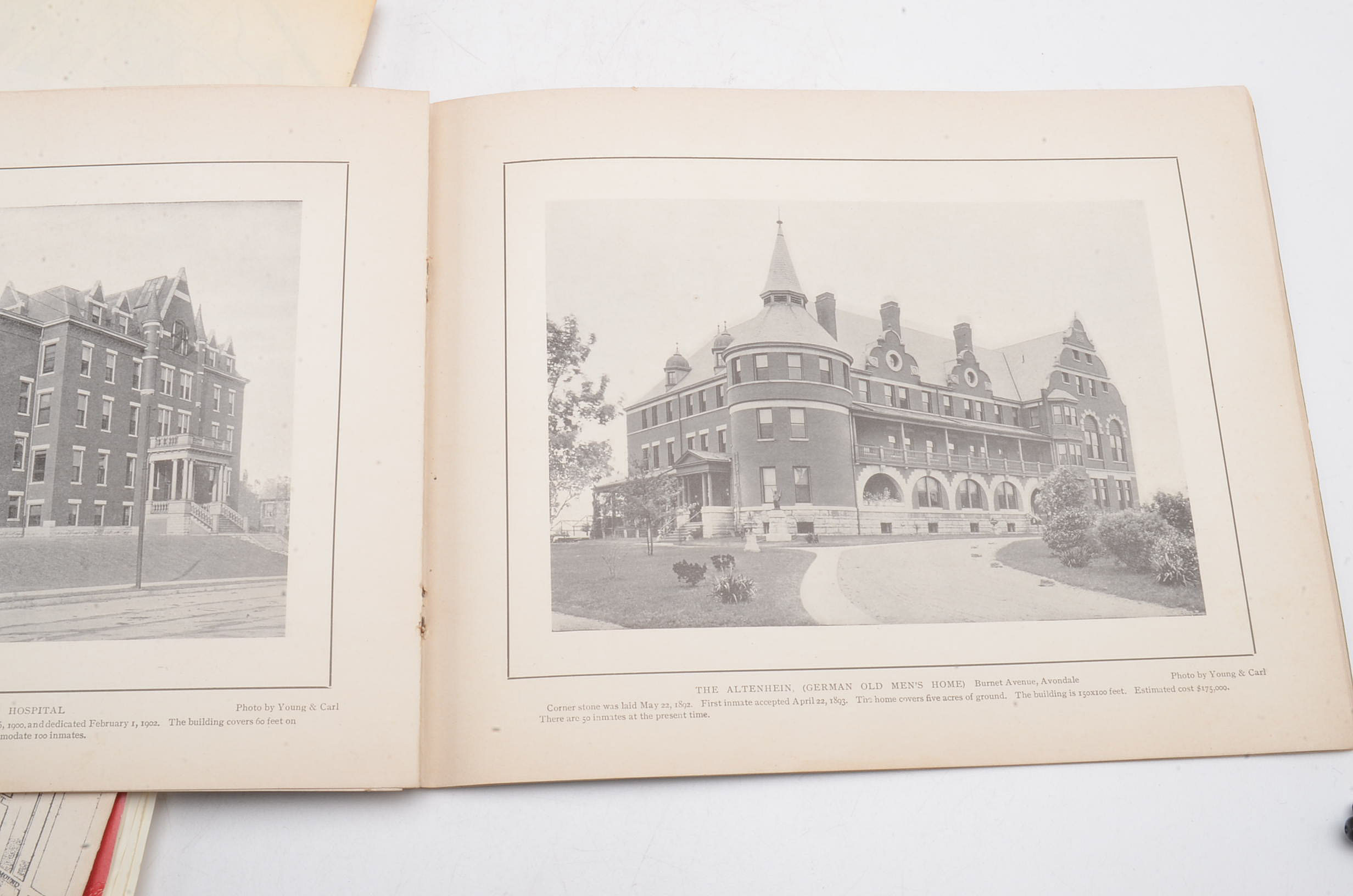 Vintage Pairing of Cincinnati Photo Books and Map