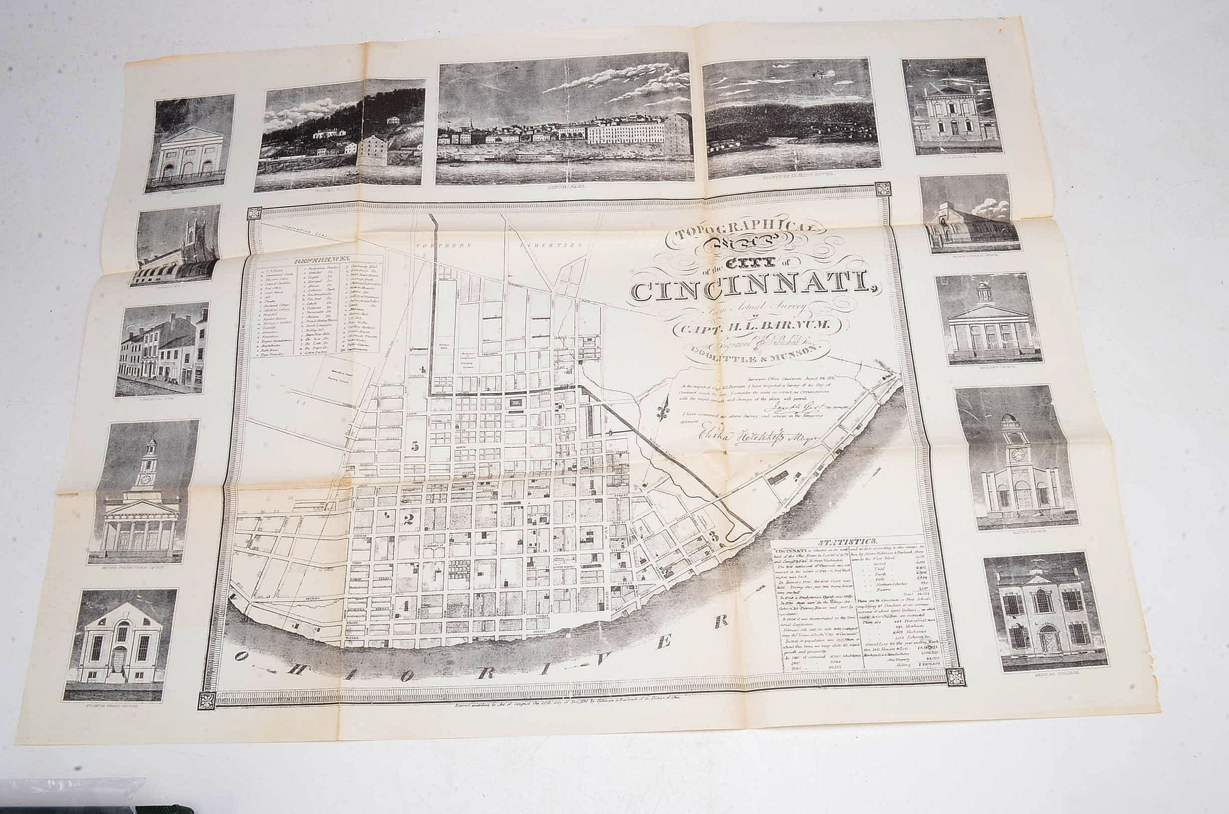 Vintage Pairing of Cincinnati Photo Books and Map