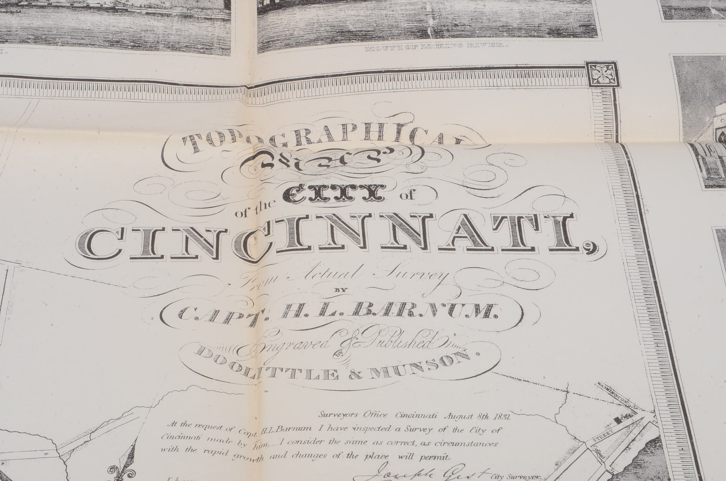 Vintage Pairing of Cincinnati Photo Books and Map