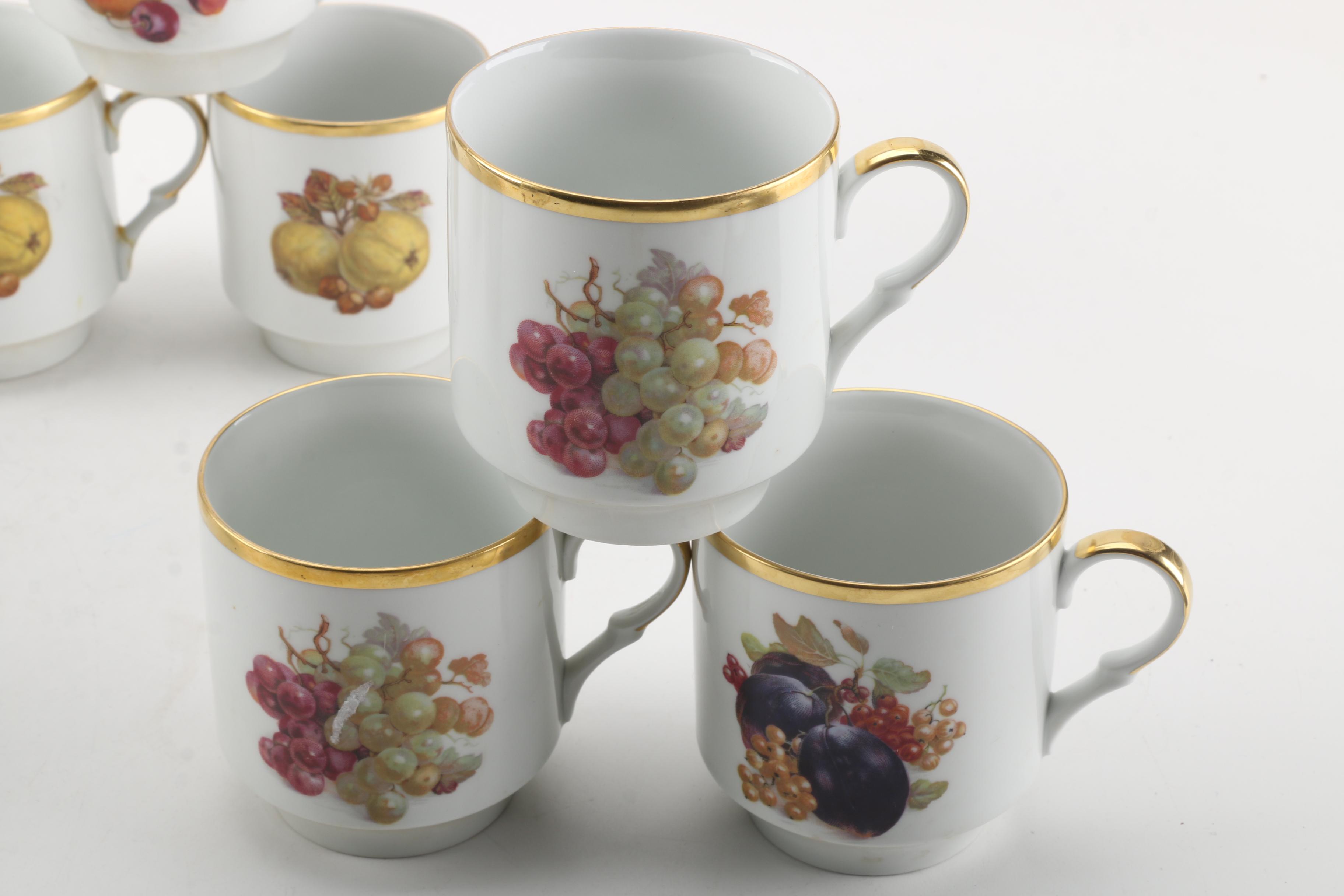 Vintage Schumann "Orchard" Porcelain Mugs