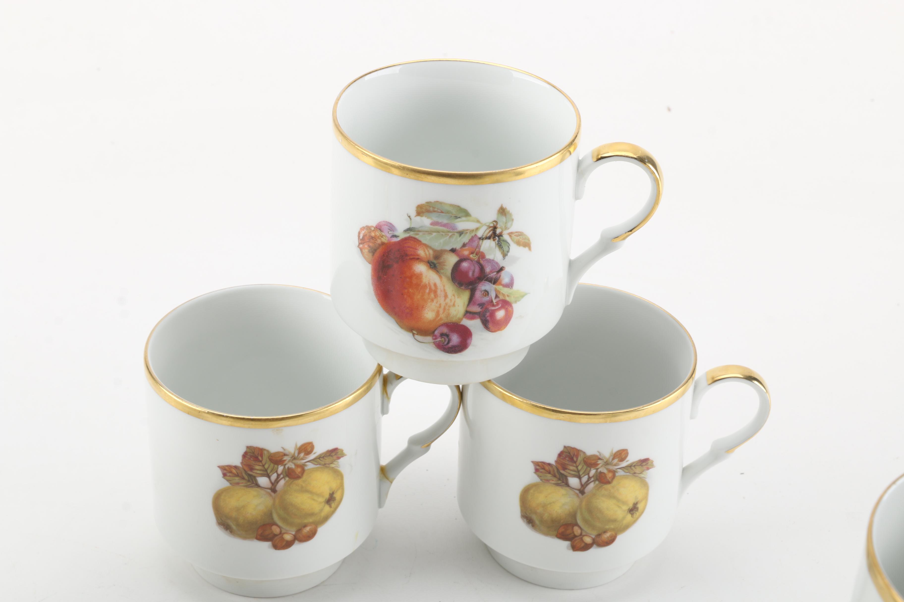 Vintage Schumann "Orchard" Porcelain Mugs