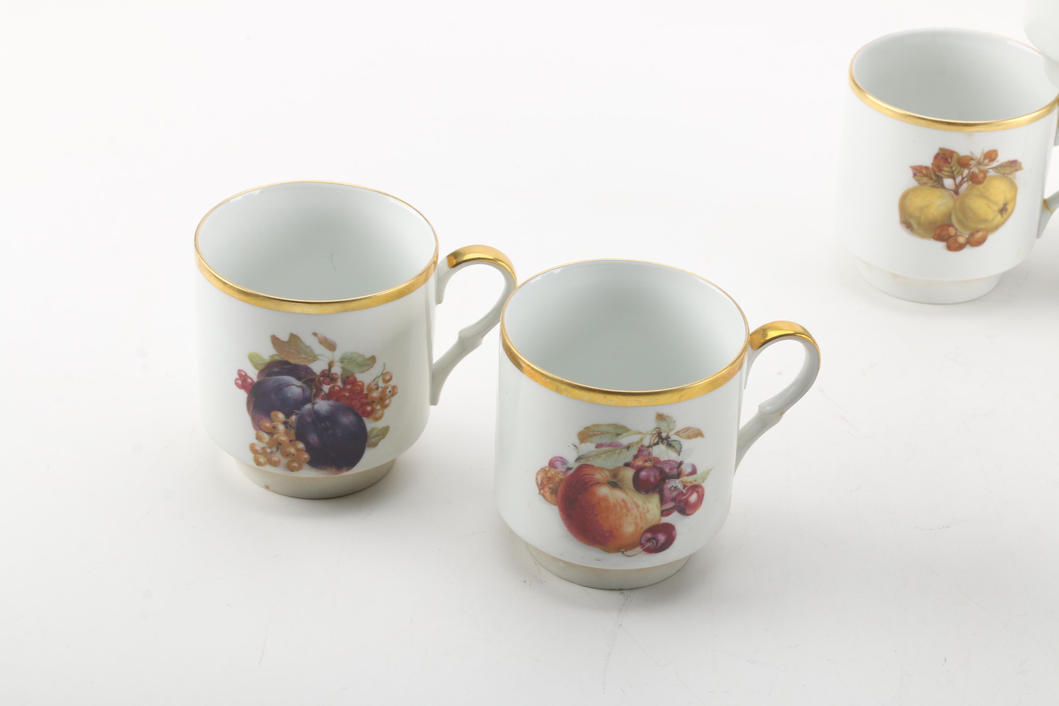 Vintage Schumann "Orchard" Porcelain Mugs