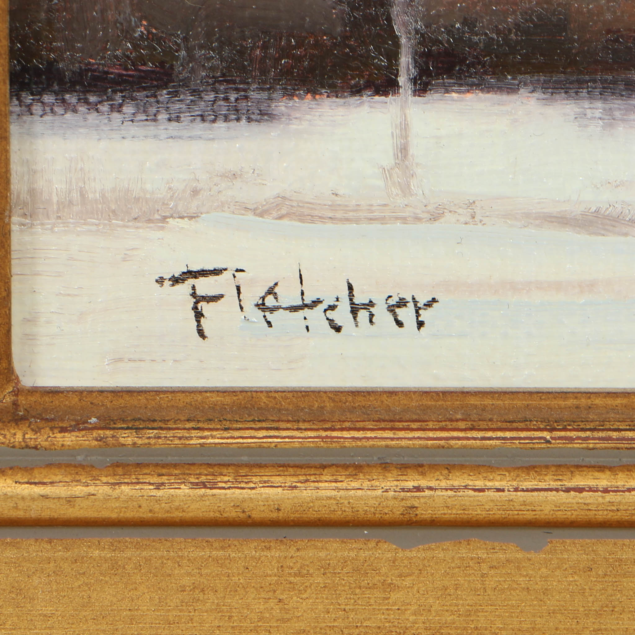 Bill Fletcher Oil Painting on Canvas "Cades Cove in Winter"