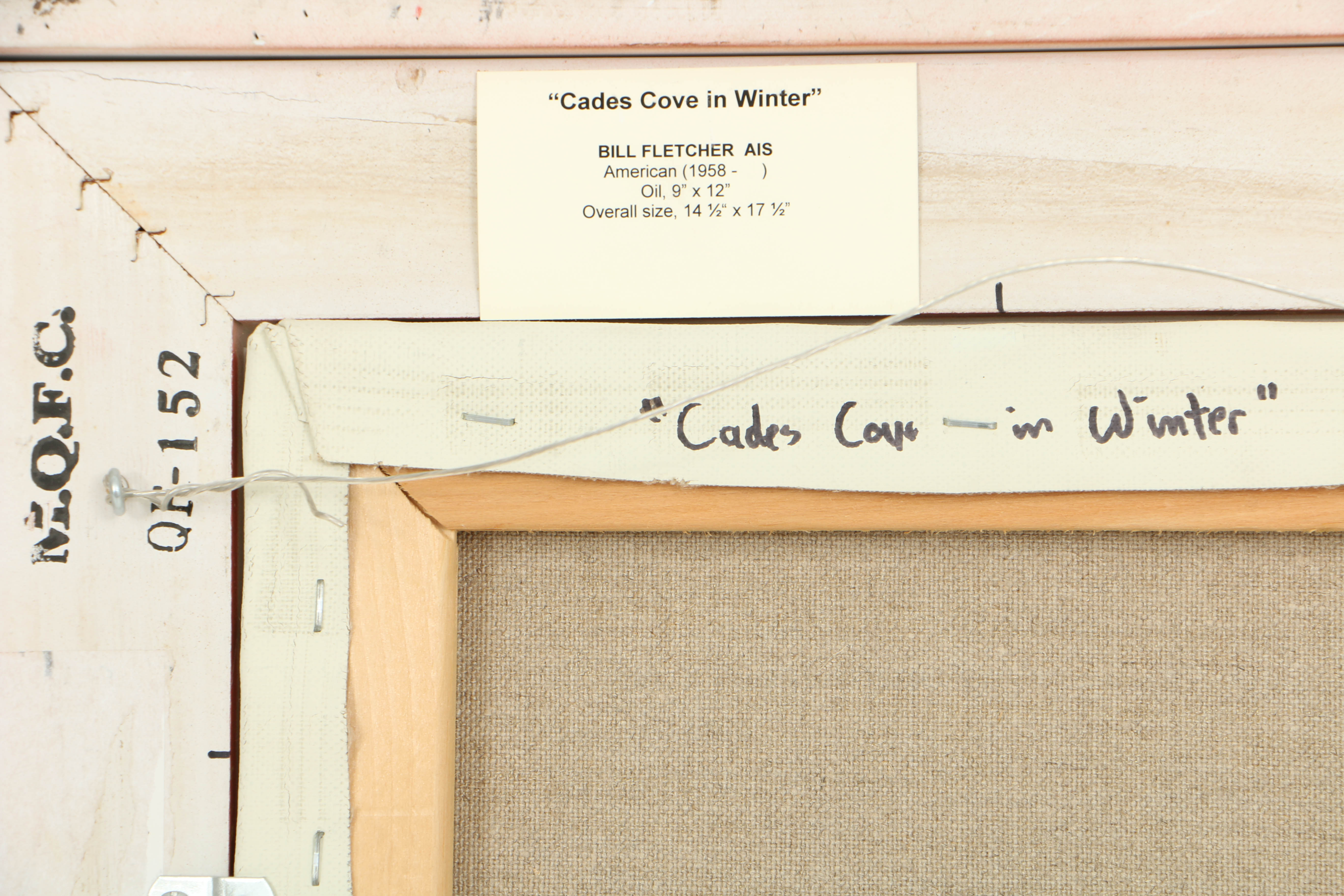 Bill Fletcher Oil Painting on Canvas "Cades Cove in Winter"