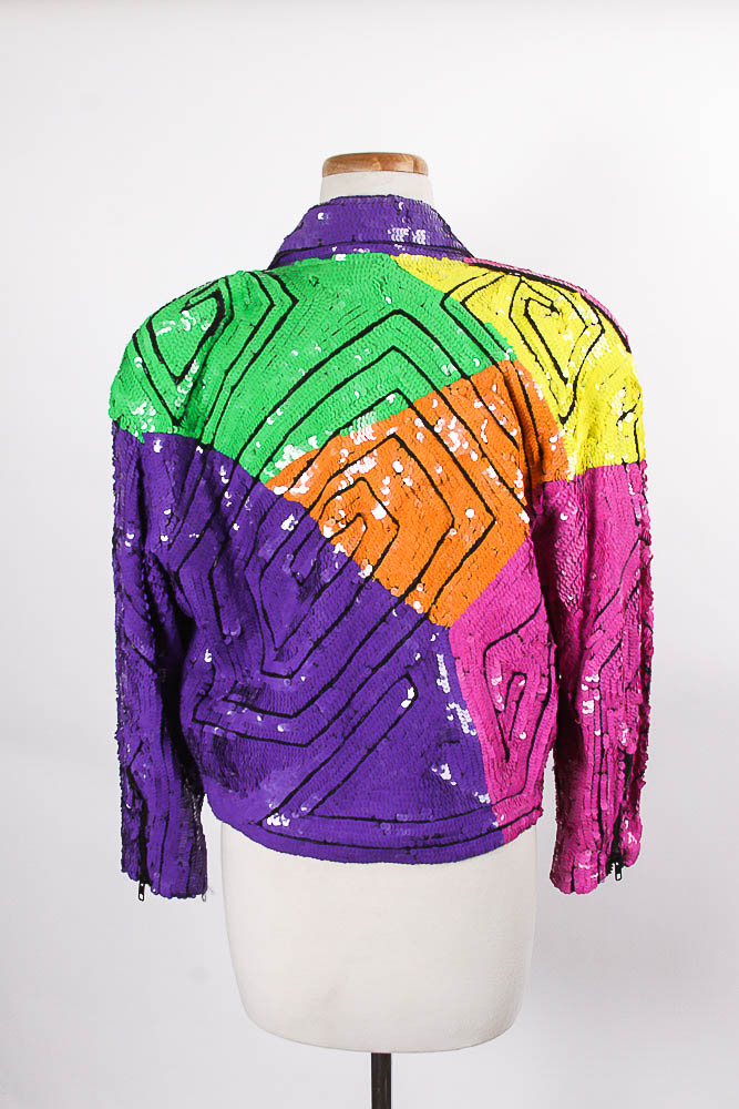 Women's Vintage Modi Silk and Sequin Jacket