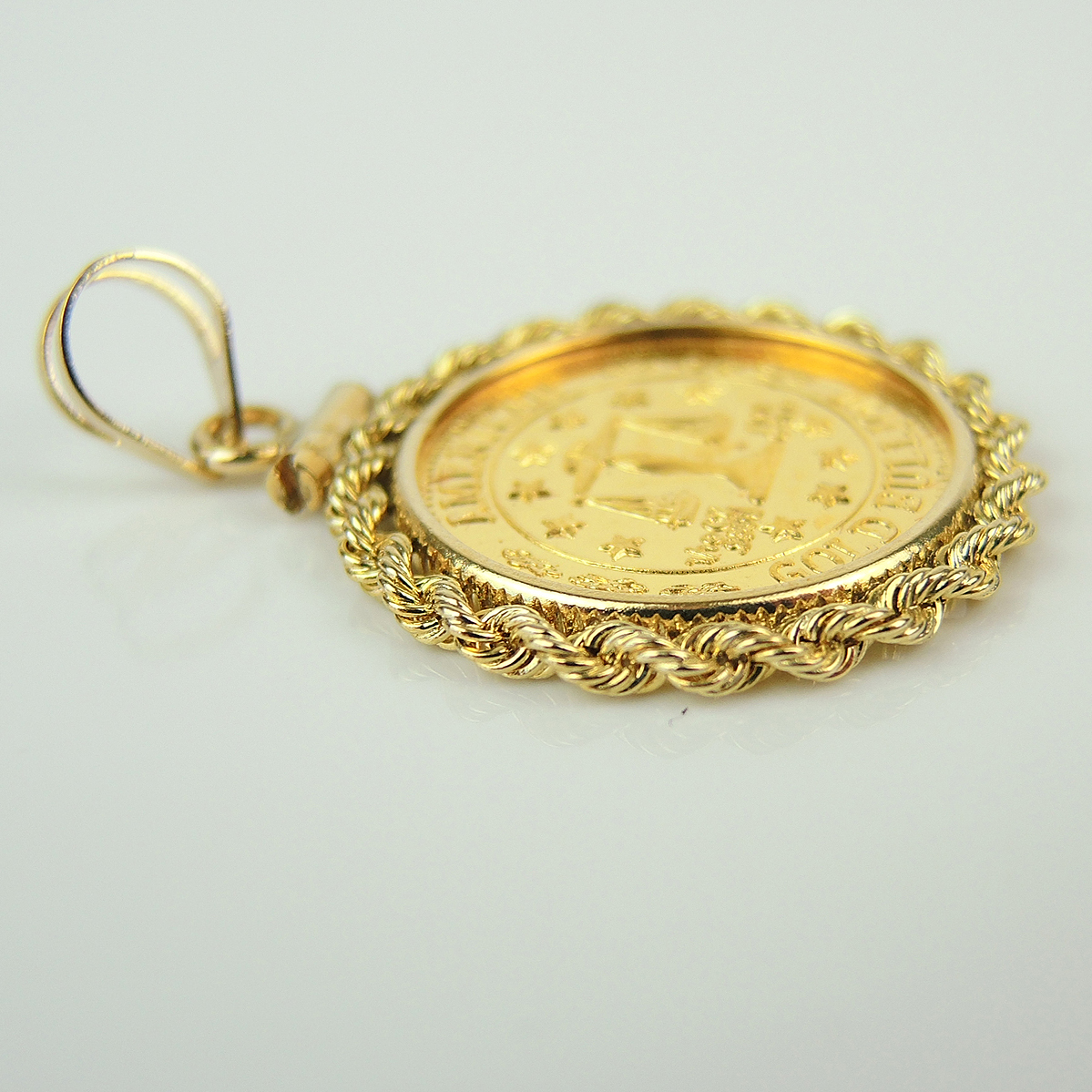 14K Bezel Pendant with Fine Gold American Bullion Round