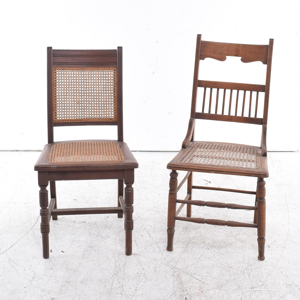 Victorian Caned Seat Side Chairs