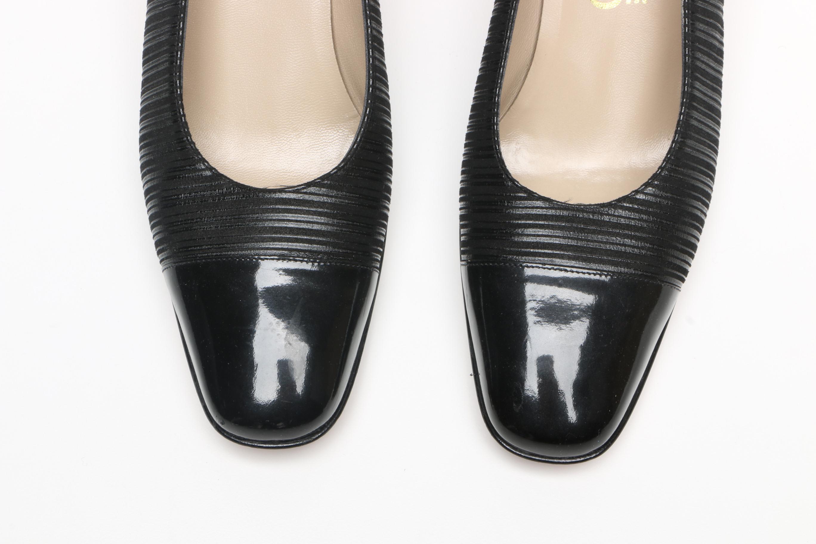 Vintage Salvatore Ferragamo Matching Handbag and High Heel Pumps