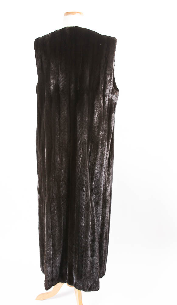 Long Brown Mink Fur Vest