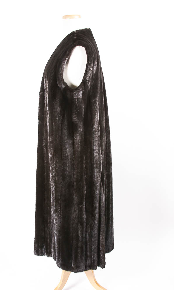 Long Brown Mink Fur Vest
